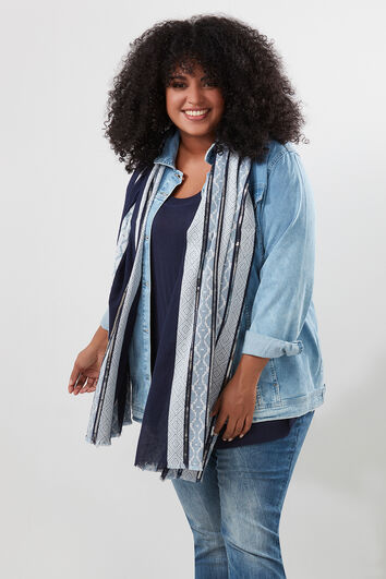 Sjaal met jaquardstroken