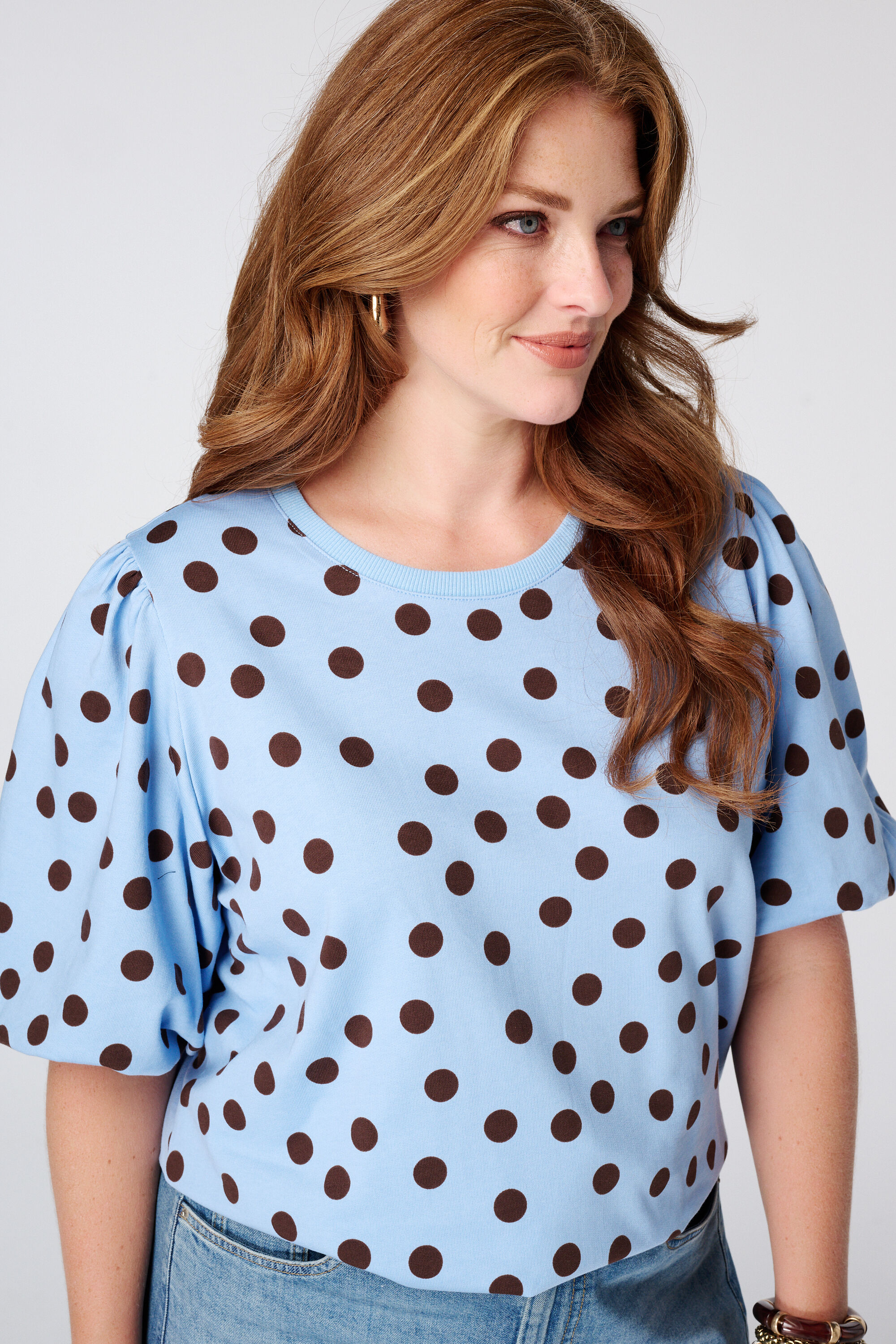 Sweat top met polka dot image number 4