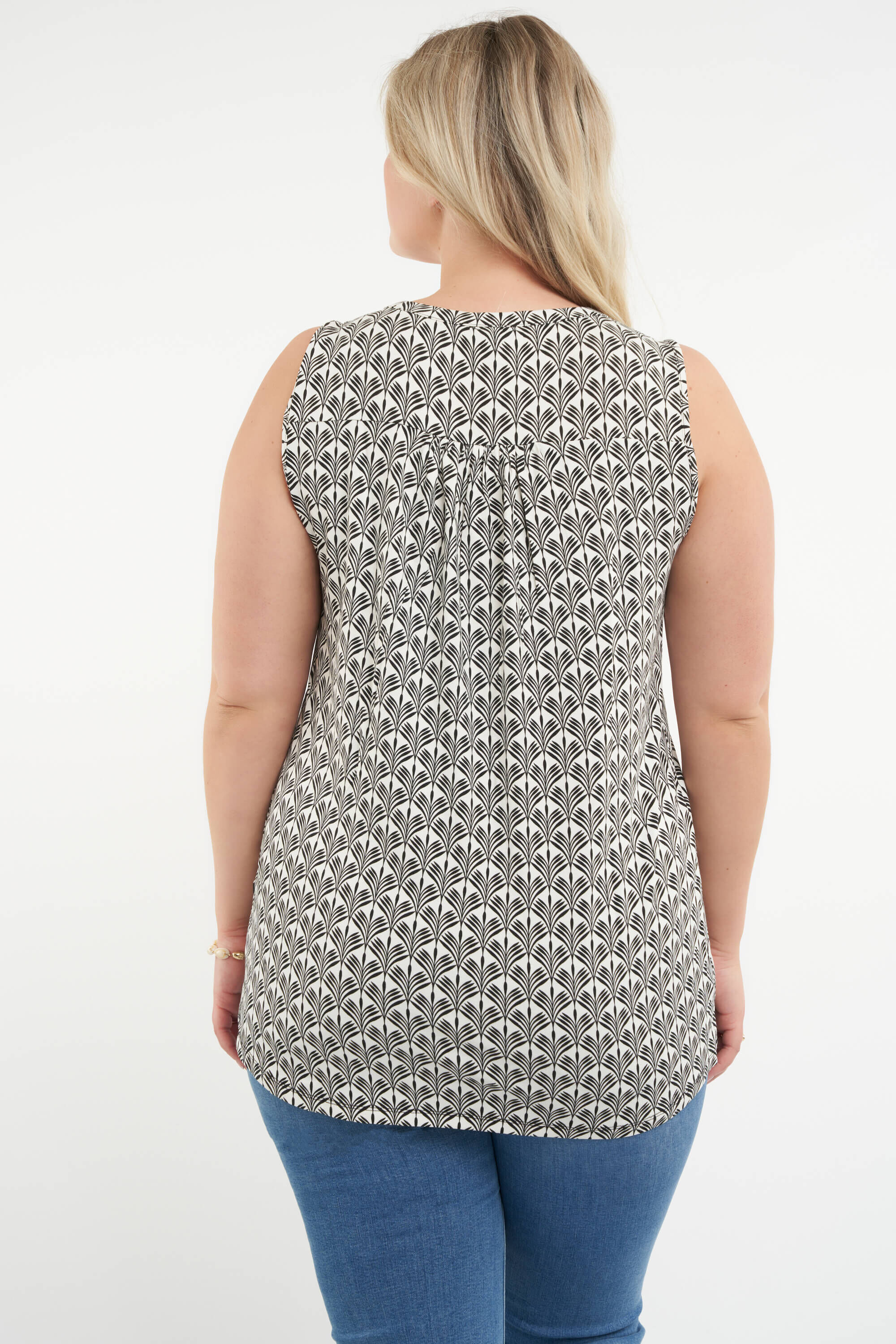 Mouwloze top met print image number 3