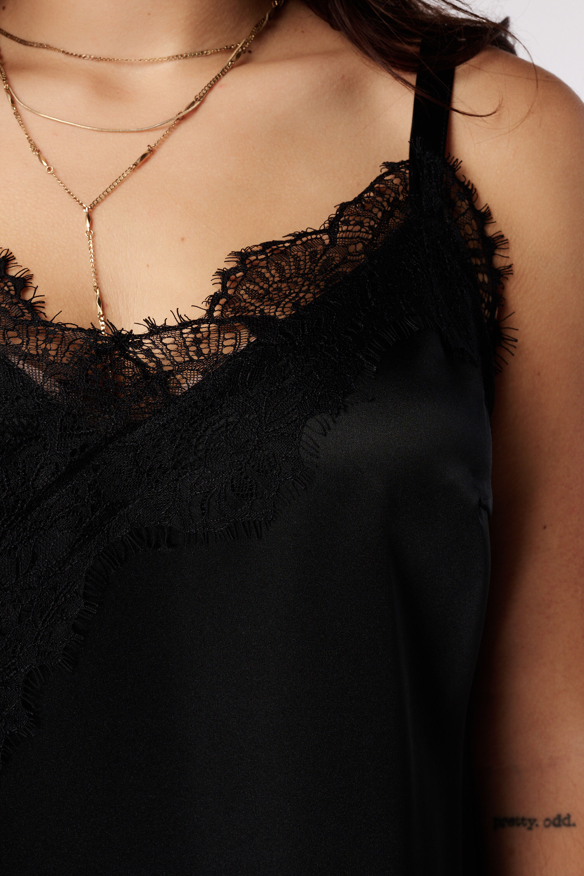 A-symmetrische blouse met kant image number 6