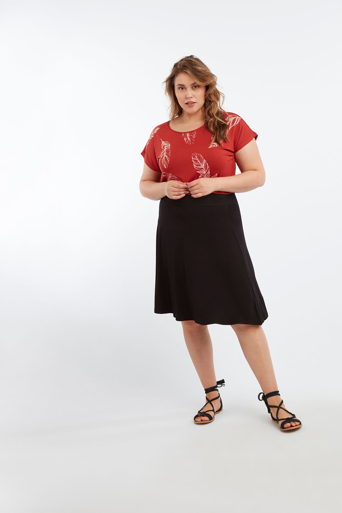 T-shirt met verenprint image number 3