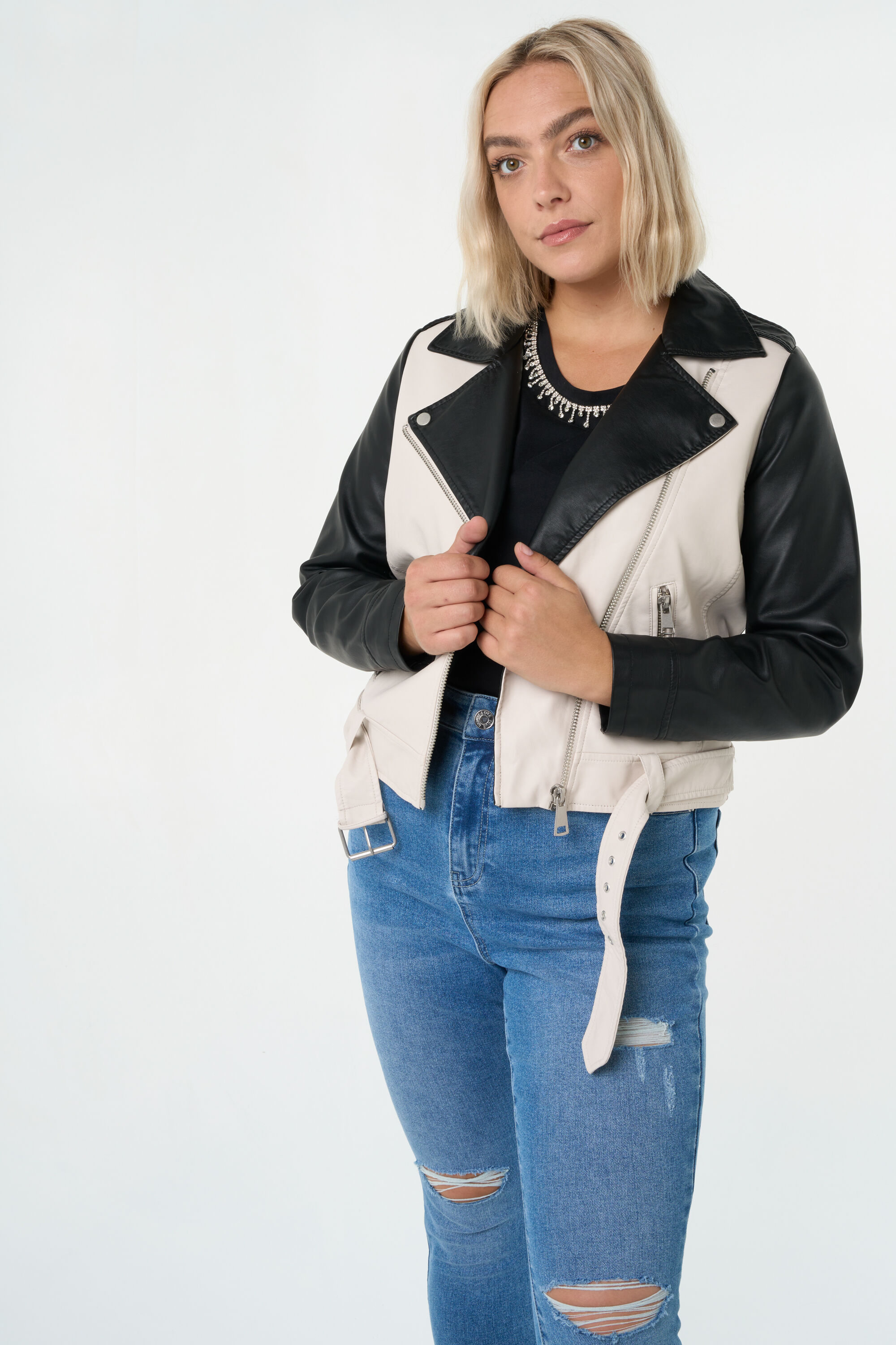 Bikerjack in duo kleur image number 7