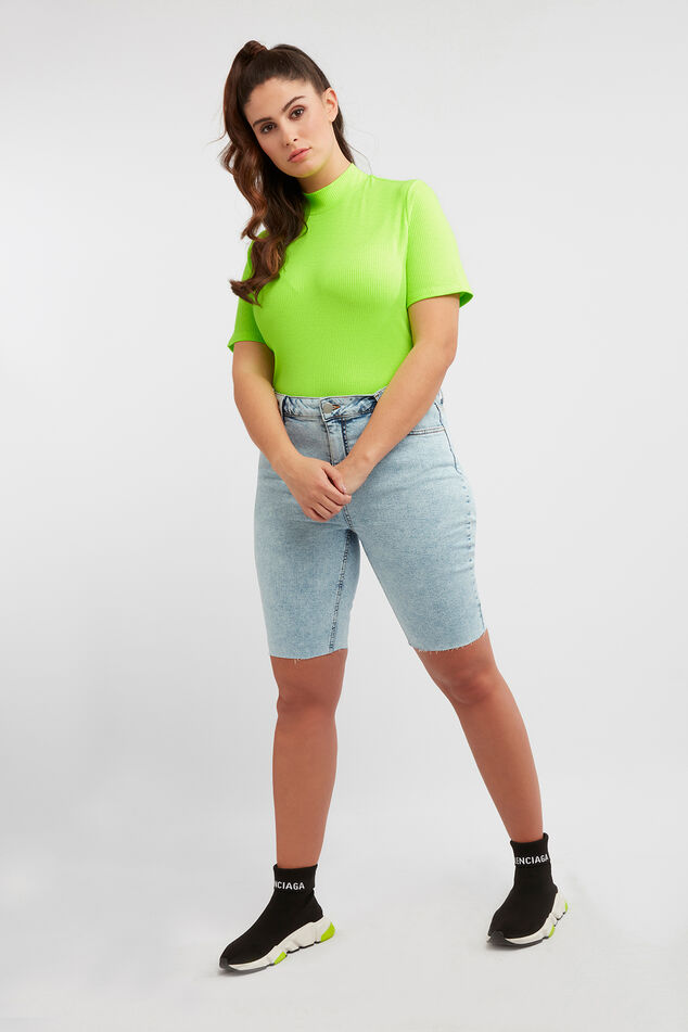 Denim biker short image number 0