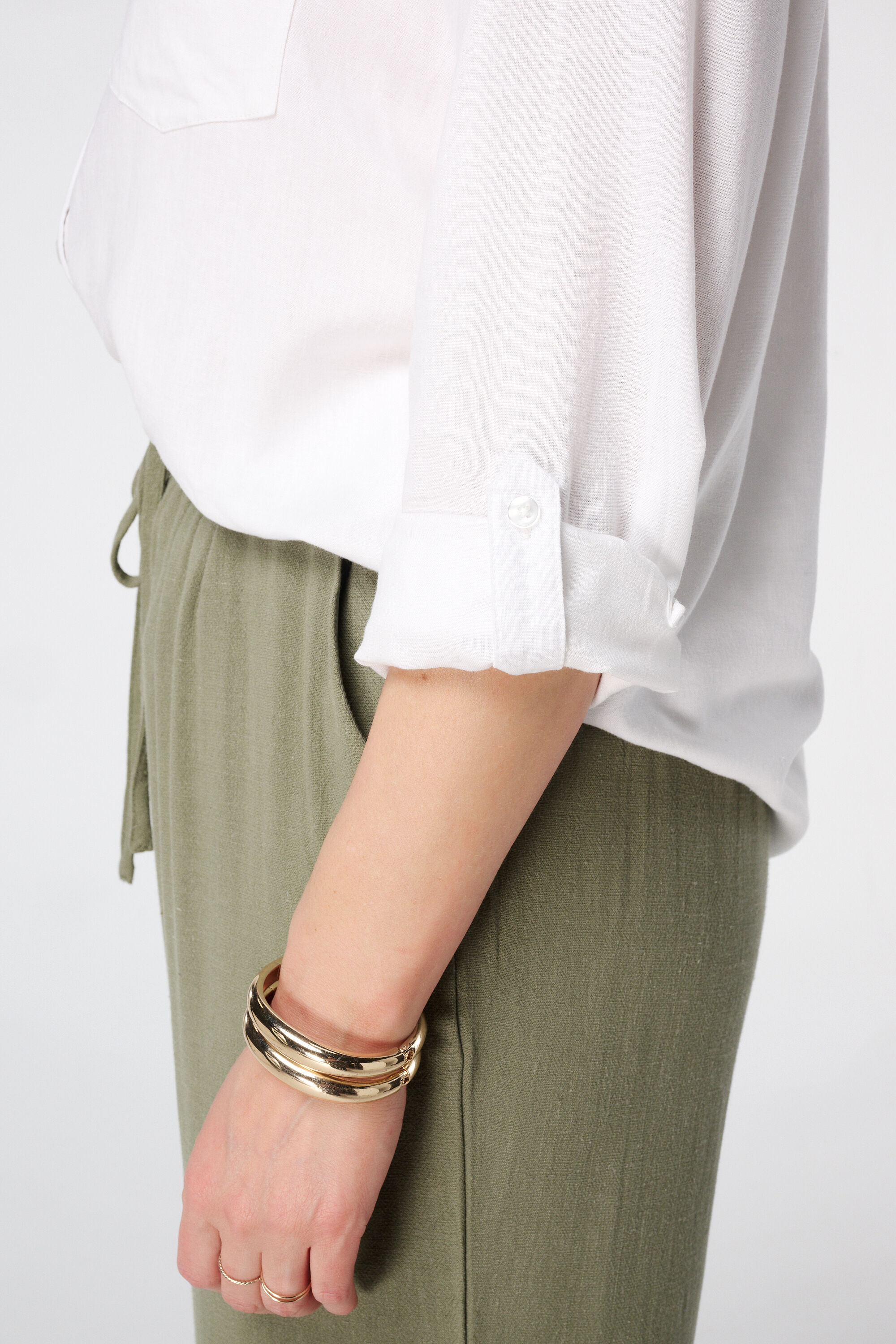 Linnen blouse met zakken image number 4