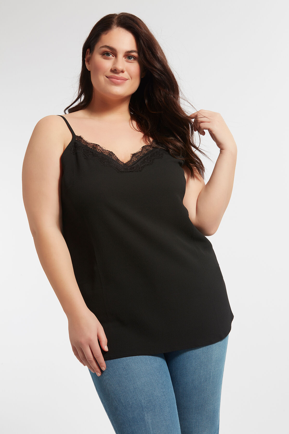 Mouwloze blouse met kant image number 4