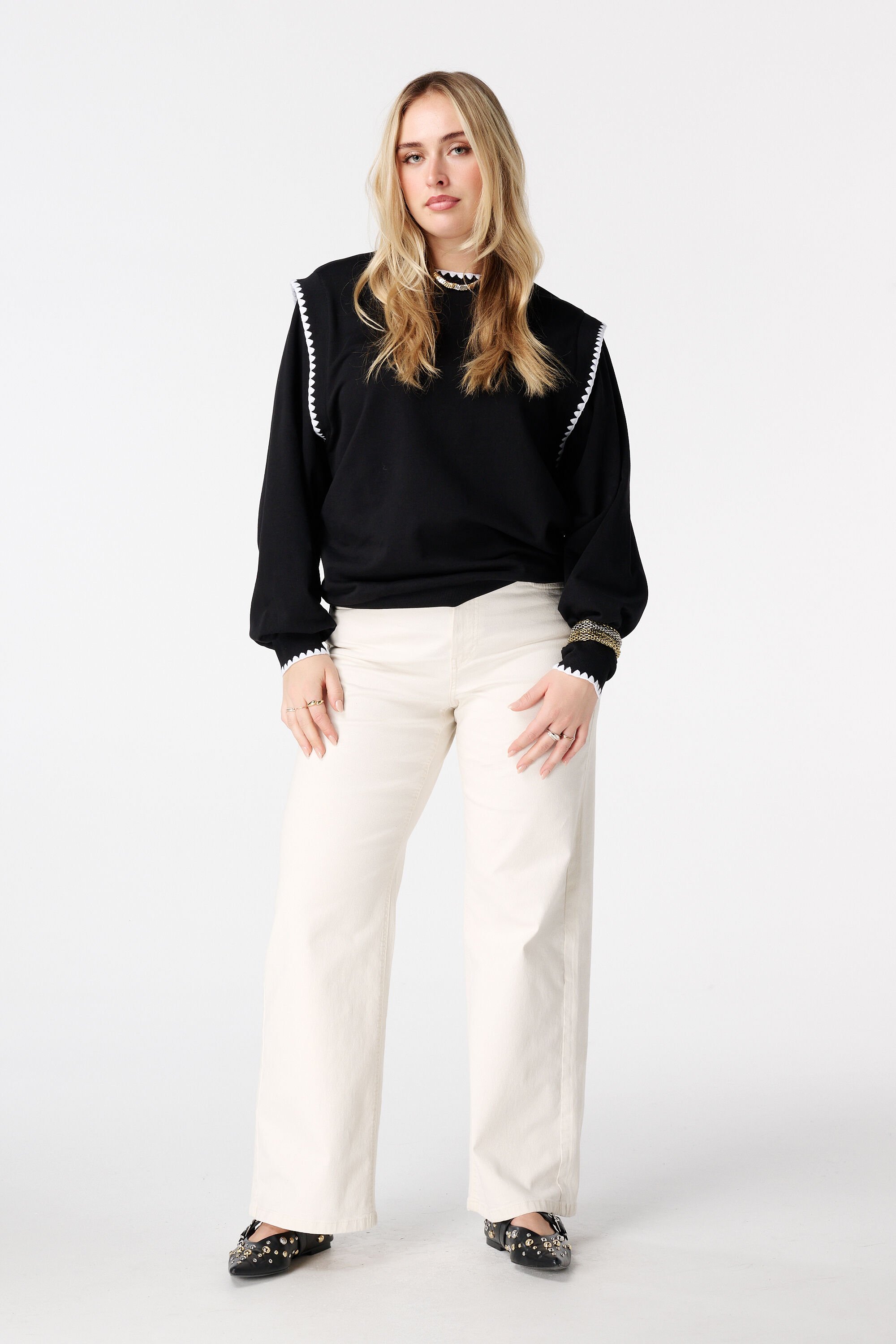 Trui met contrastboorden image number 5