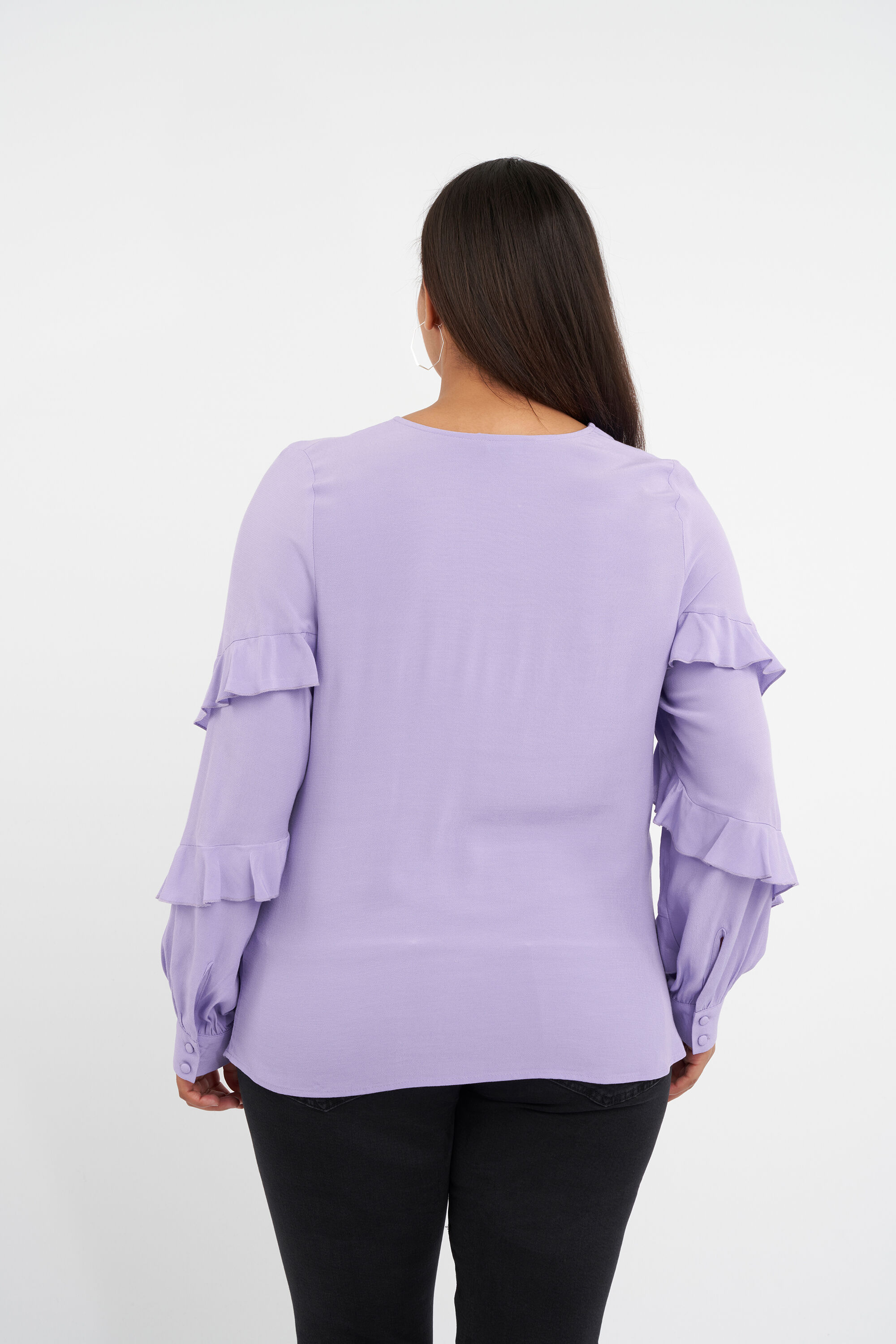 Blouse met volantmouwen image number 3