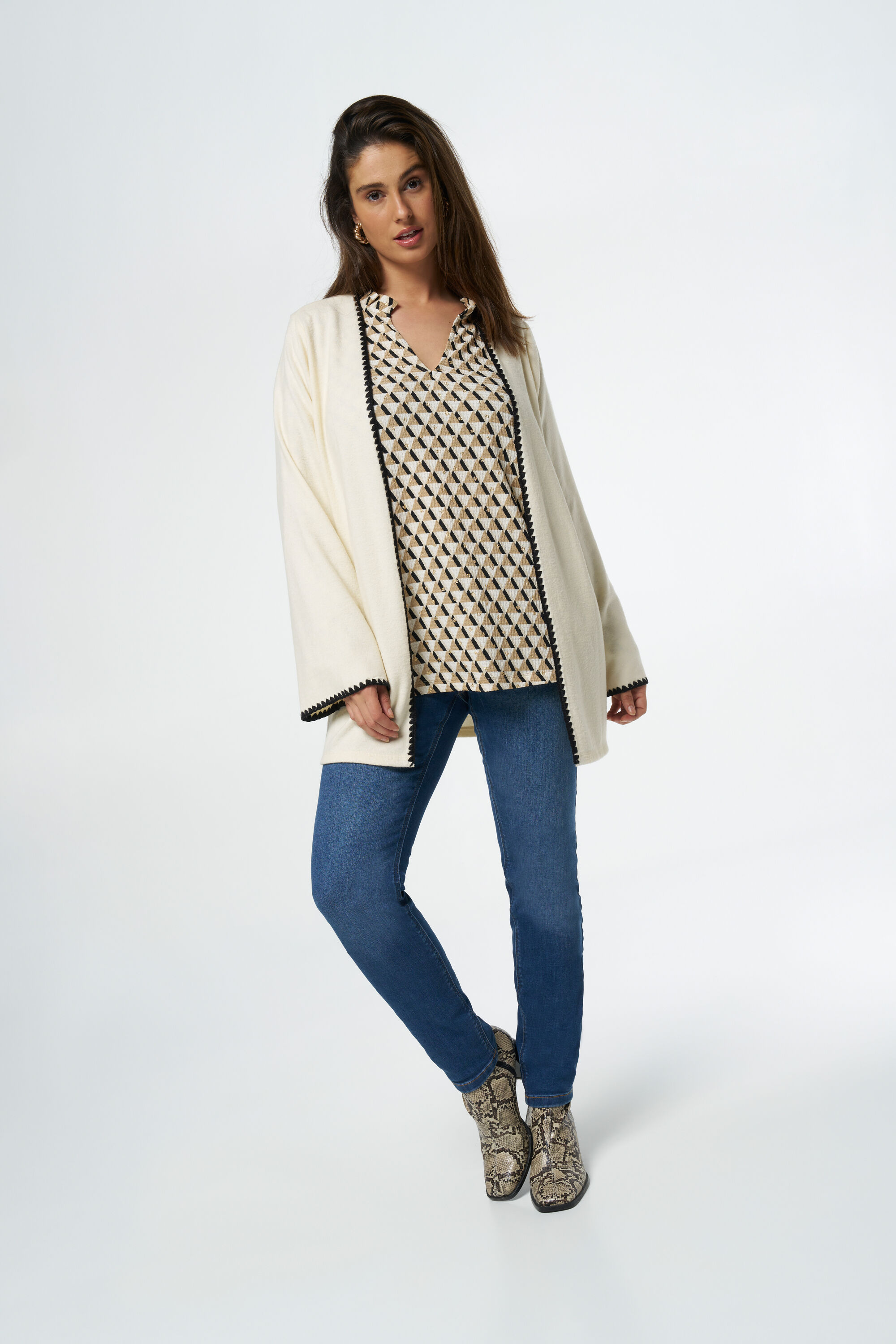 Vest met contrast streep image number 5