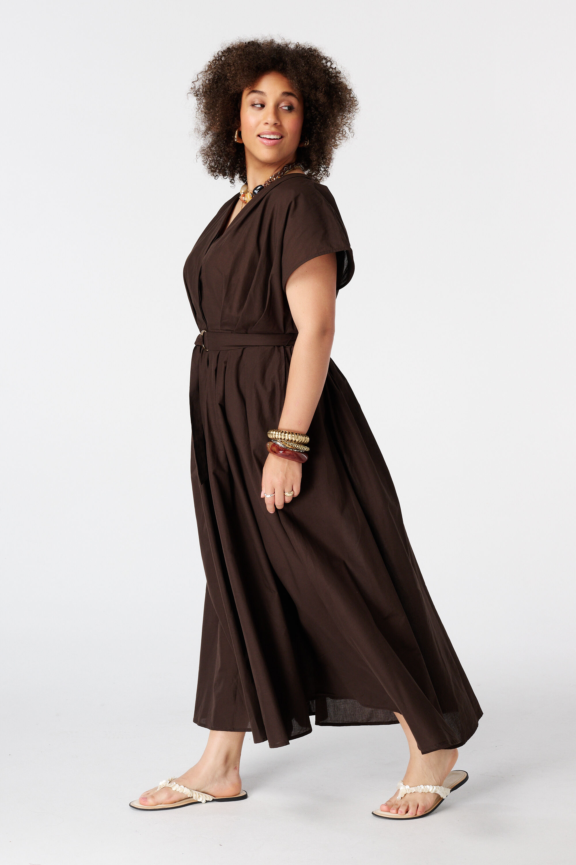 Maxi jurk met ceintuur image number 5