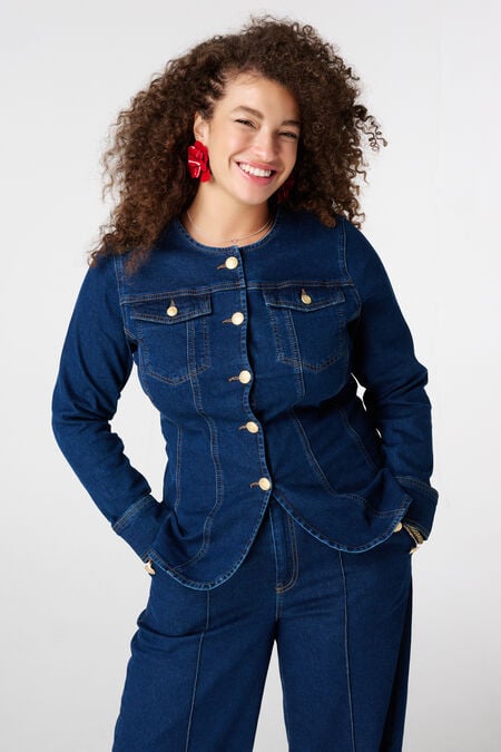 Aansluitend denim jasje Aansluitend denim jasje