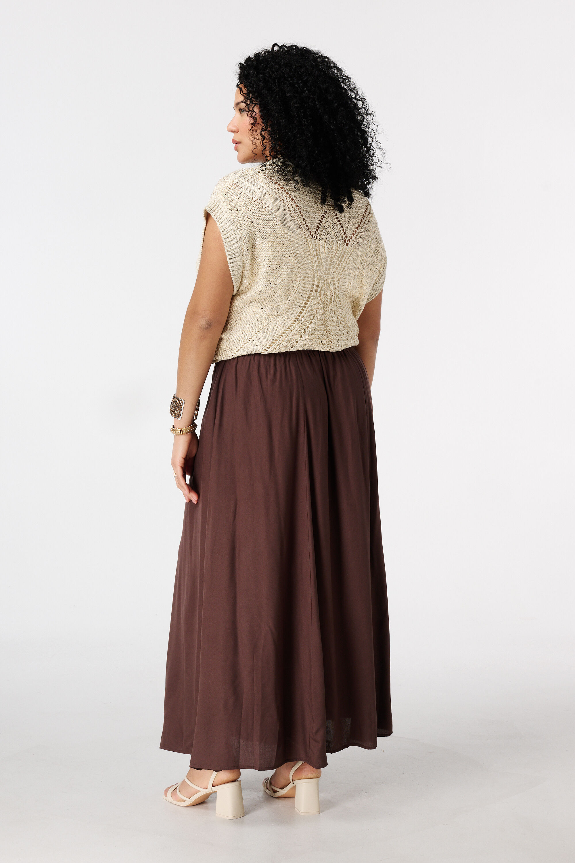 Maxi rok met elastische taille image number 3