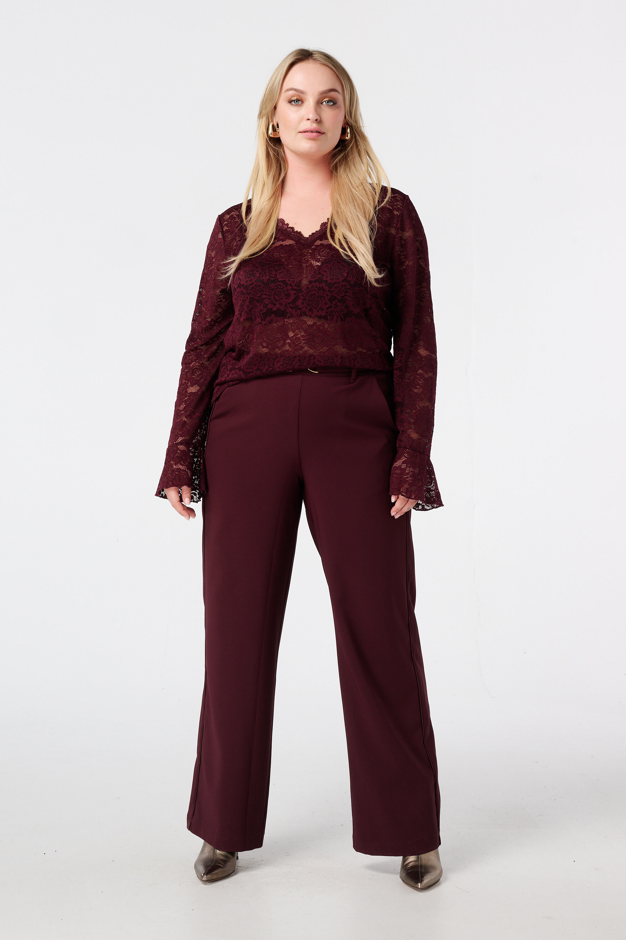 Kanten top met lange mouwen image number 5