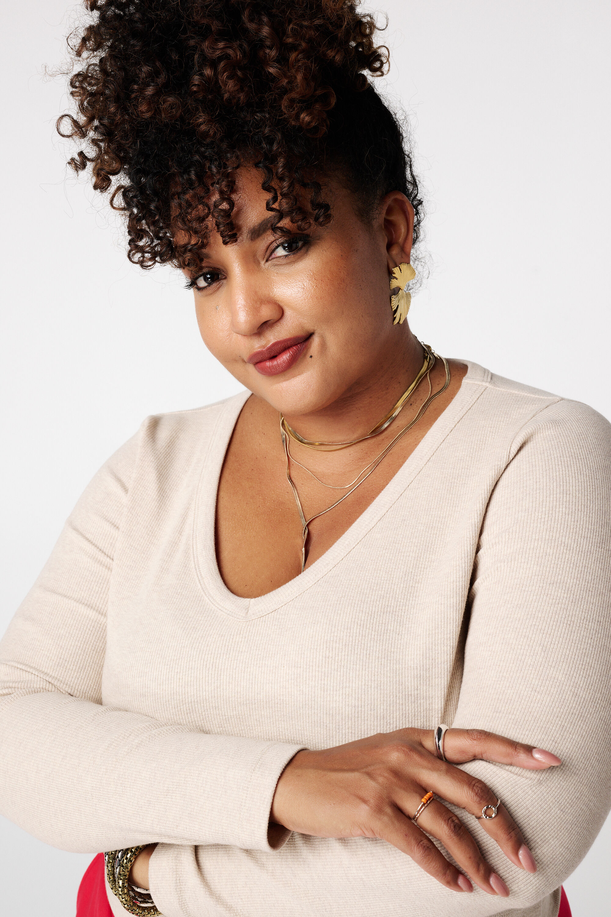 Geribde top met lange mouwen image number 4