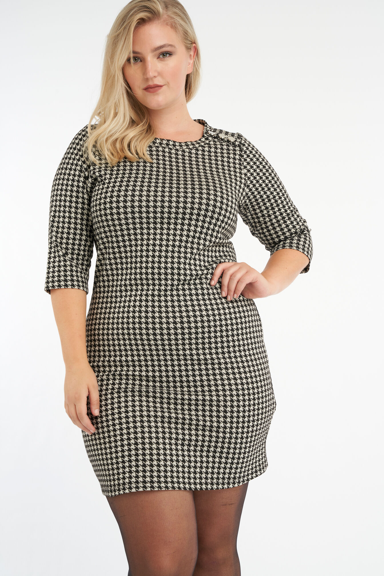 Bodycon jurk met knopen detail image number 5