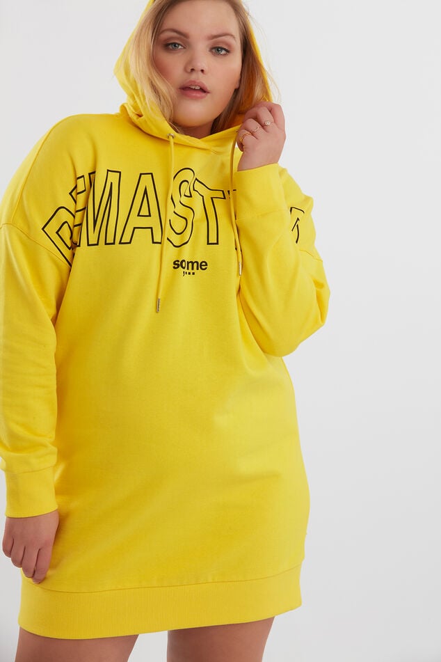 Sweaterdress met rubberopdruk image number 0