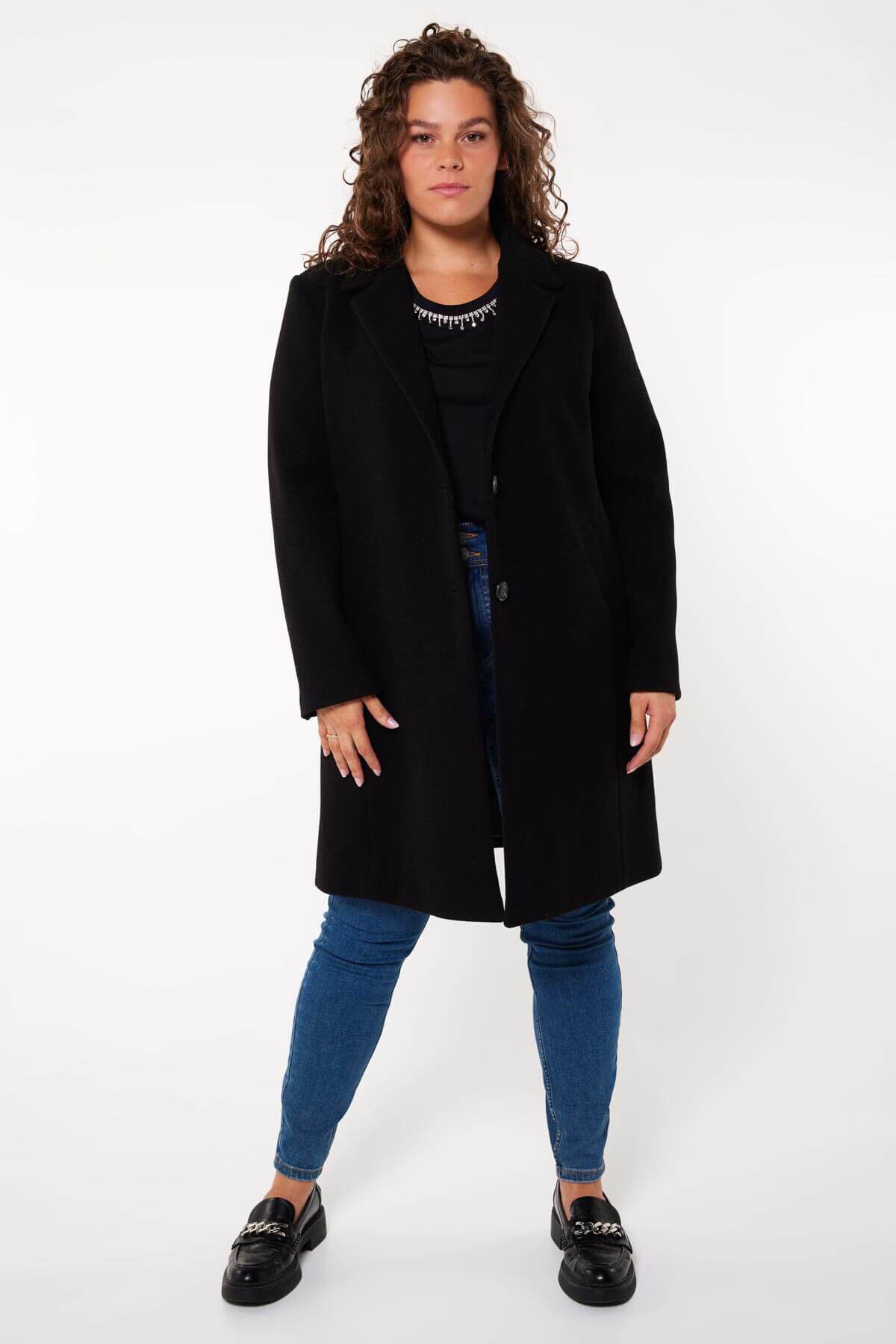 Mantel jas met knopen image number 6