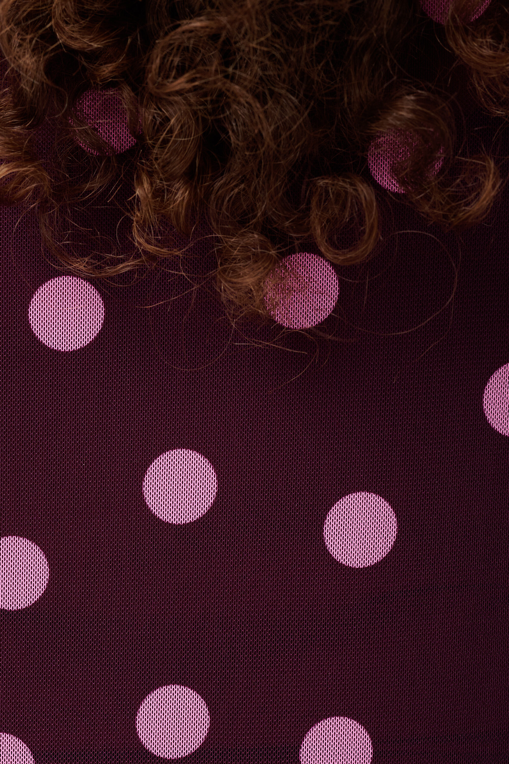 Polka dot mesh top image number 6