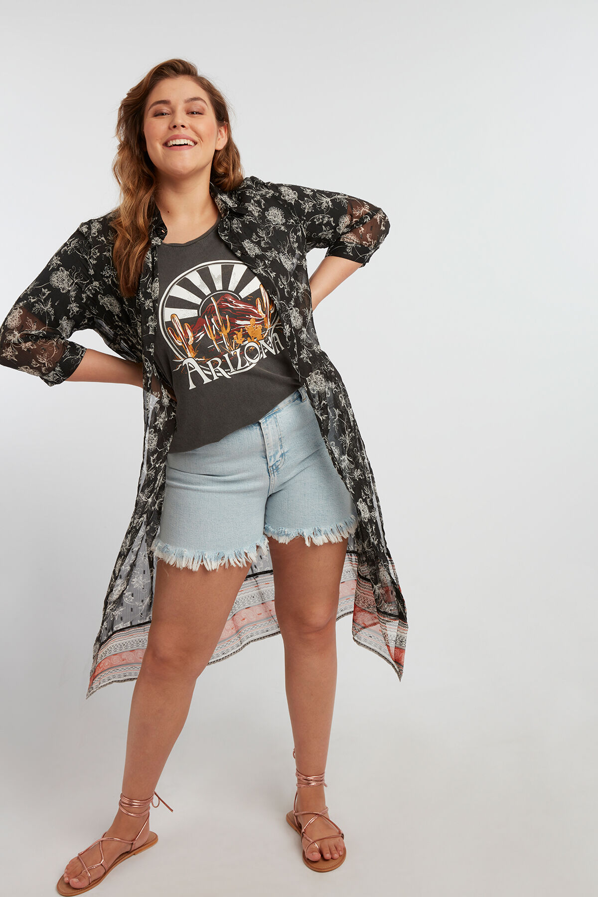 Transparante blouse met paisley print image number 4