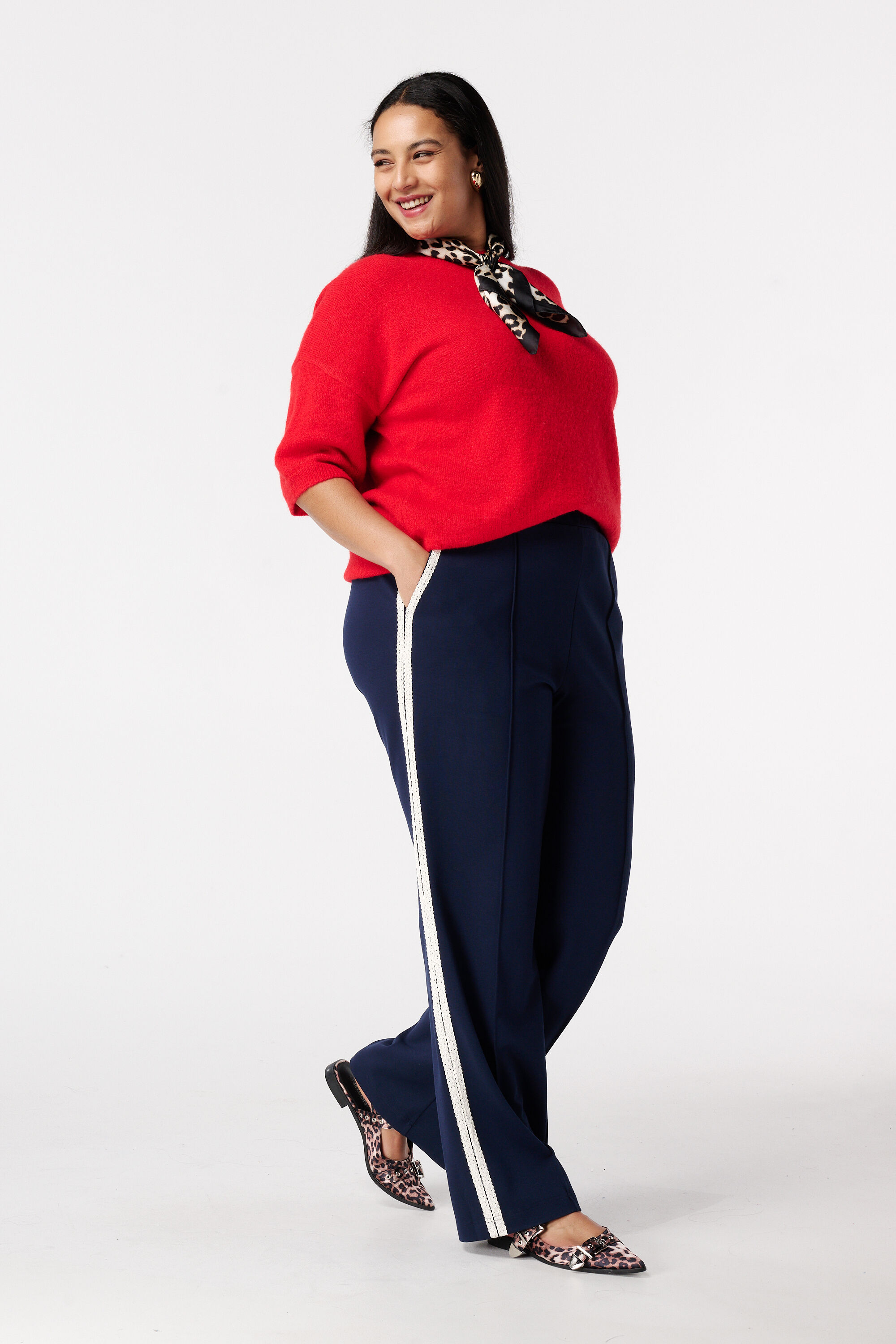 Gebreide top met korte mouwen image number 5