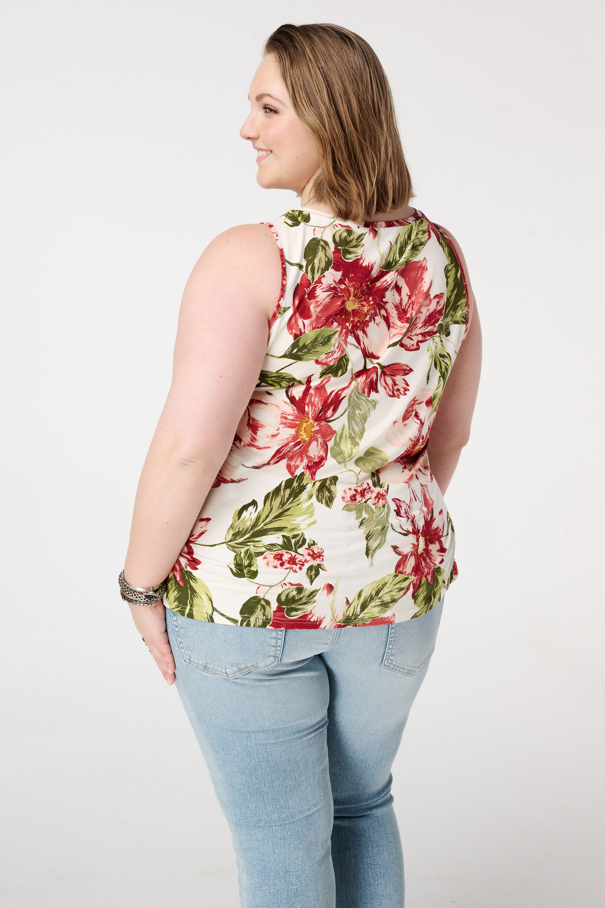 Singlet met v-hals en print image number 3