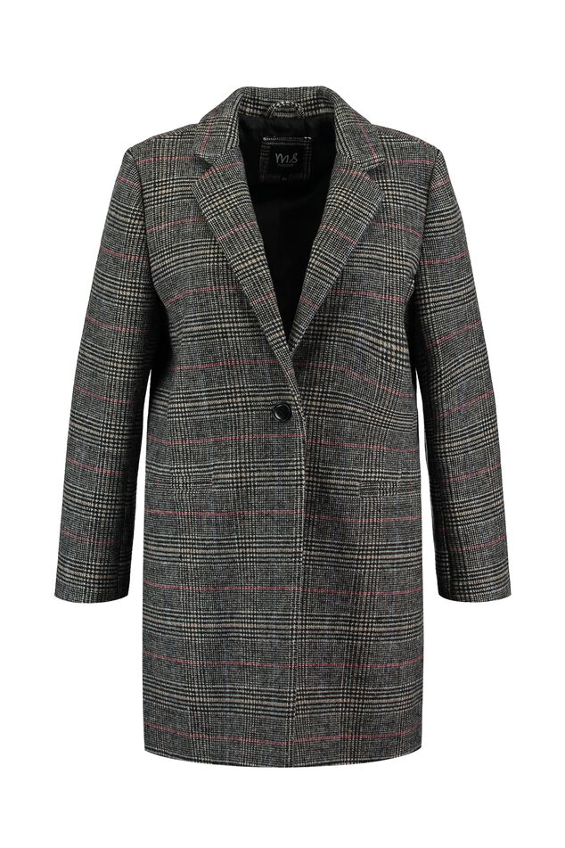 Wollen geruite jas  image number 1