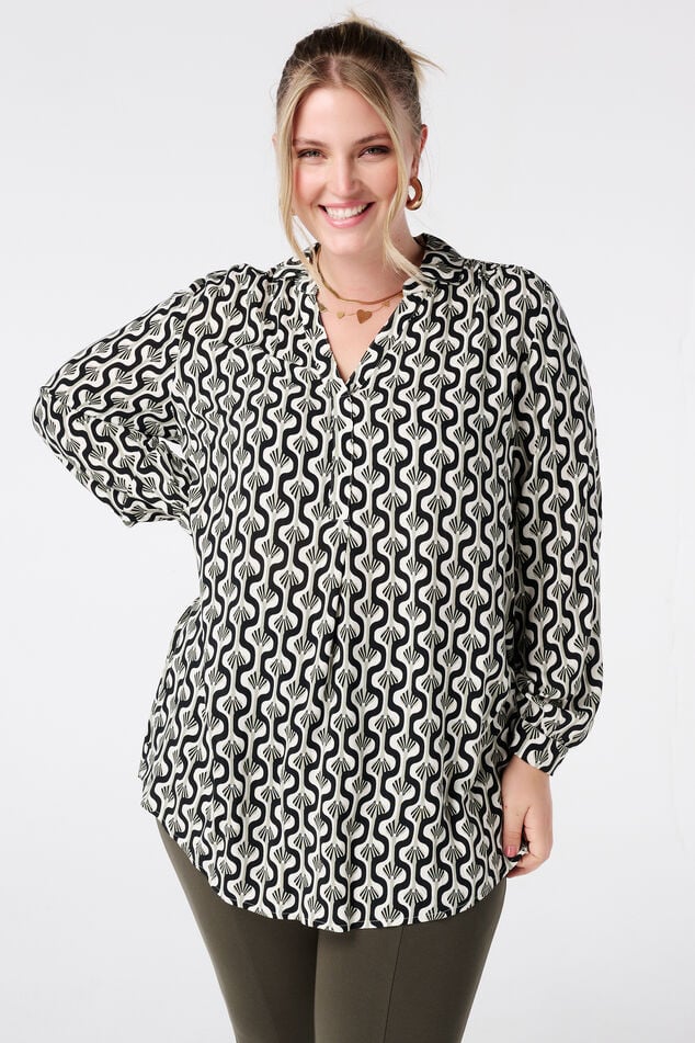 Oversized blouse met print image number 0