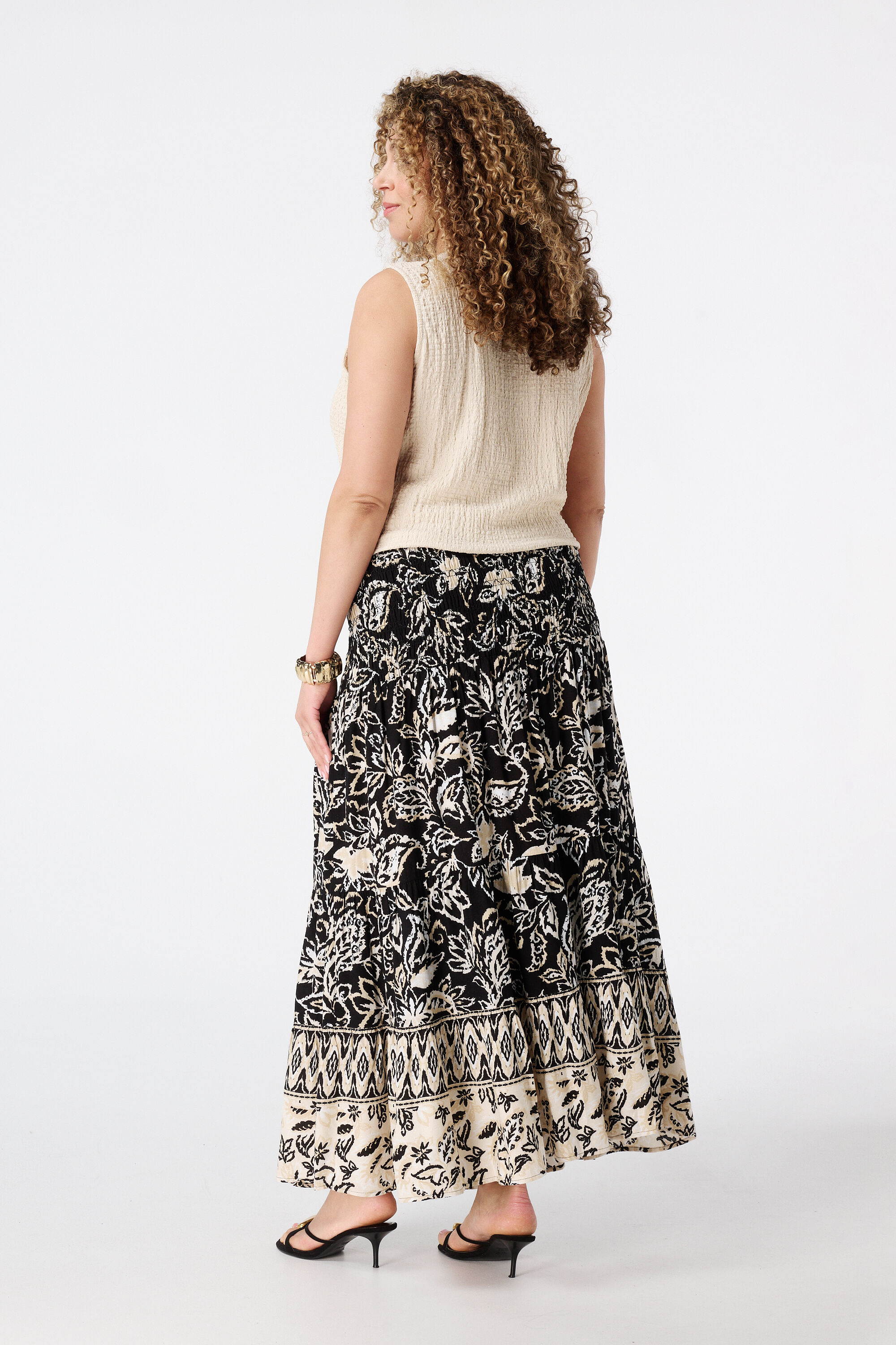 Rok met gesmokte tailleband image number 3