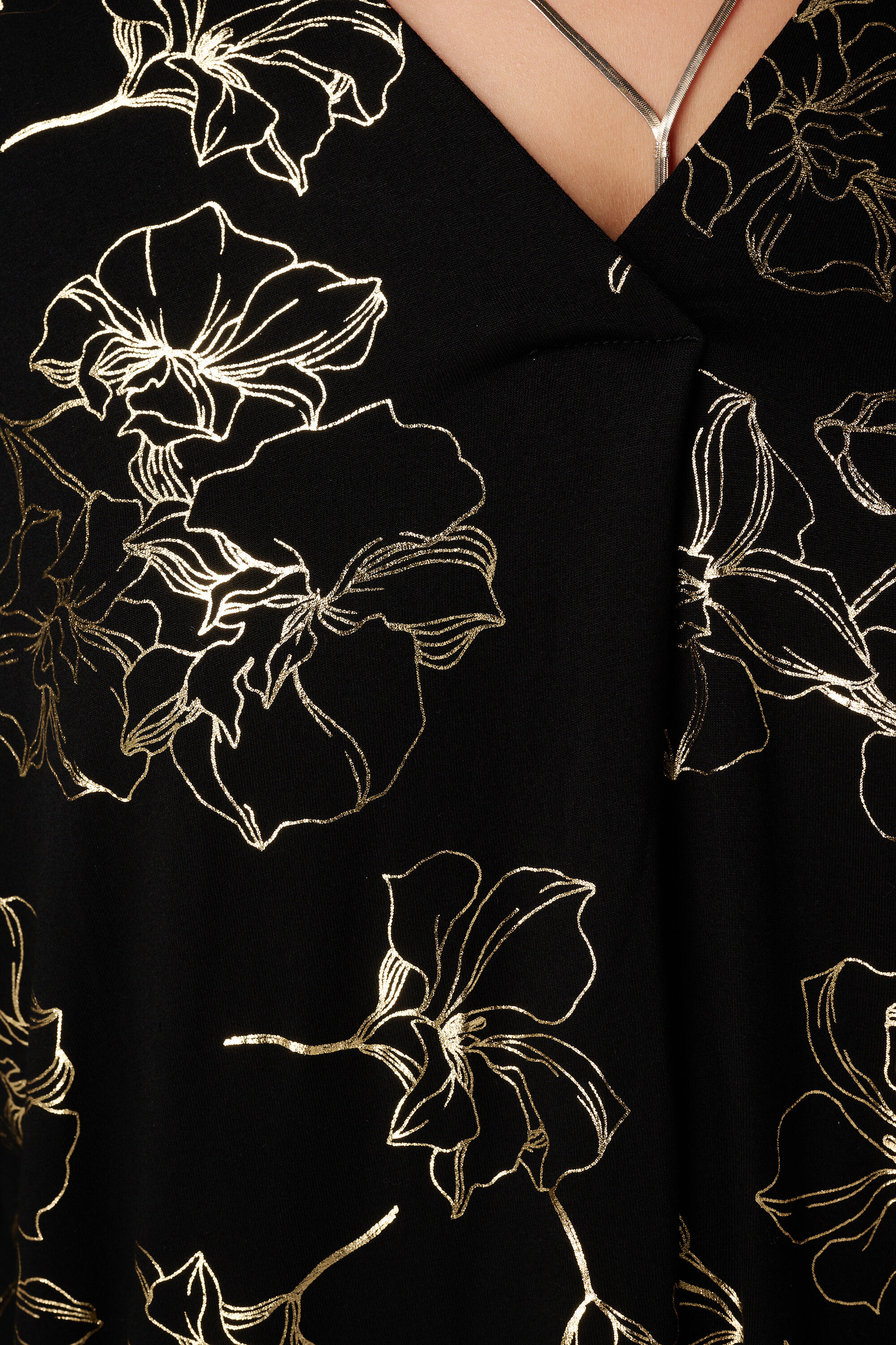 Top met stretch en foil print image number 6