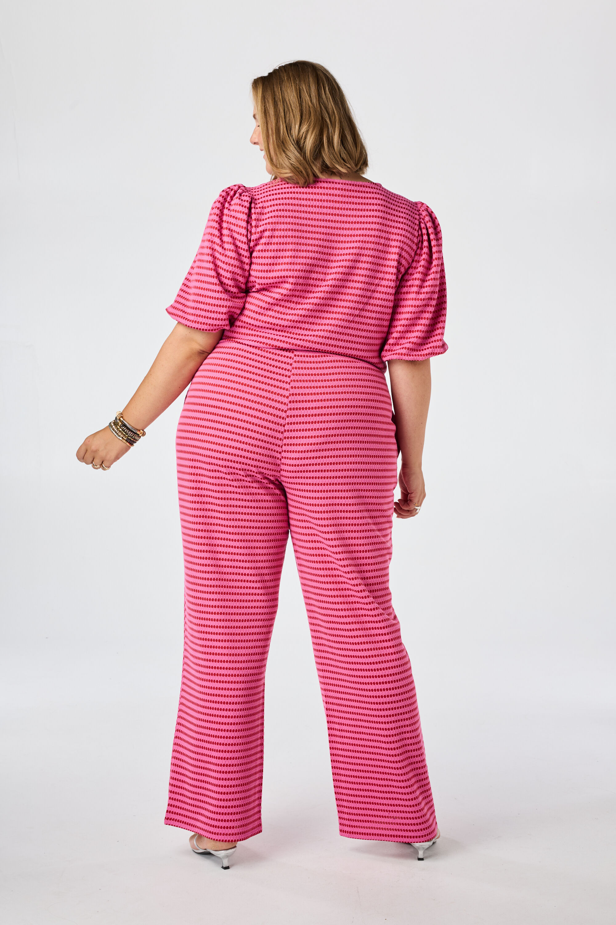 Wide leg broek met elastische taille image number 3