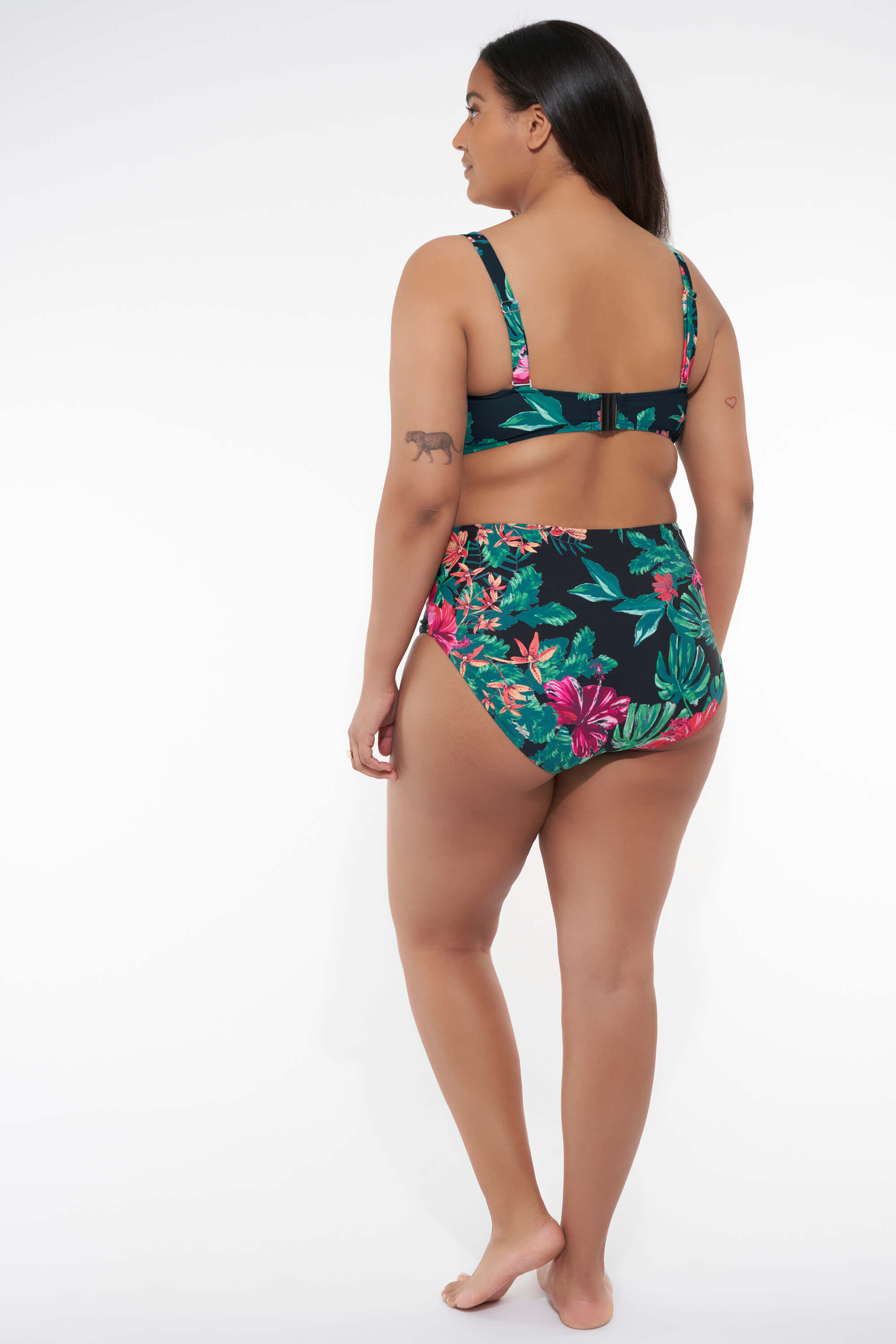 High waisted bikini broekje met print image number 6