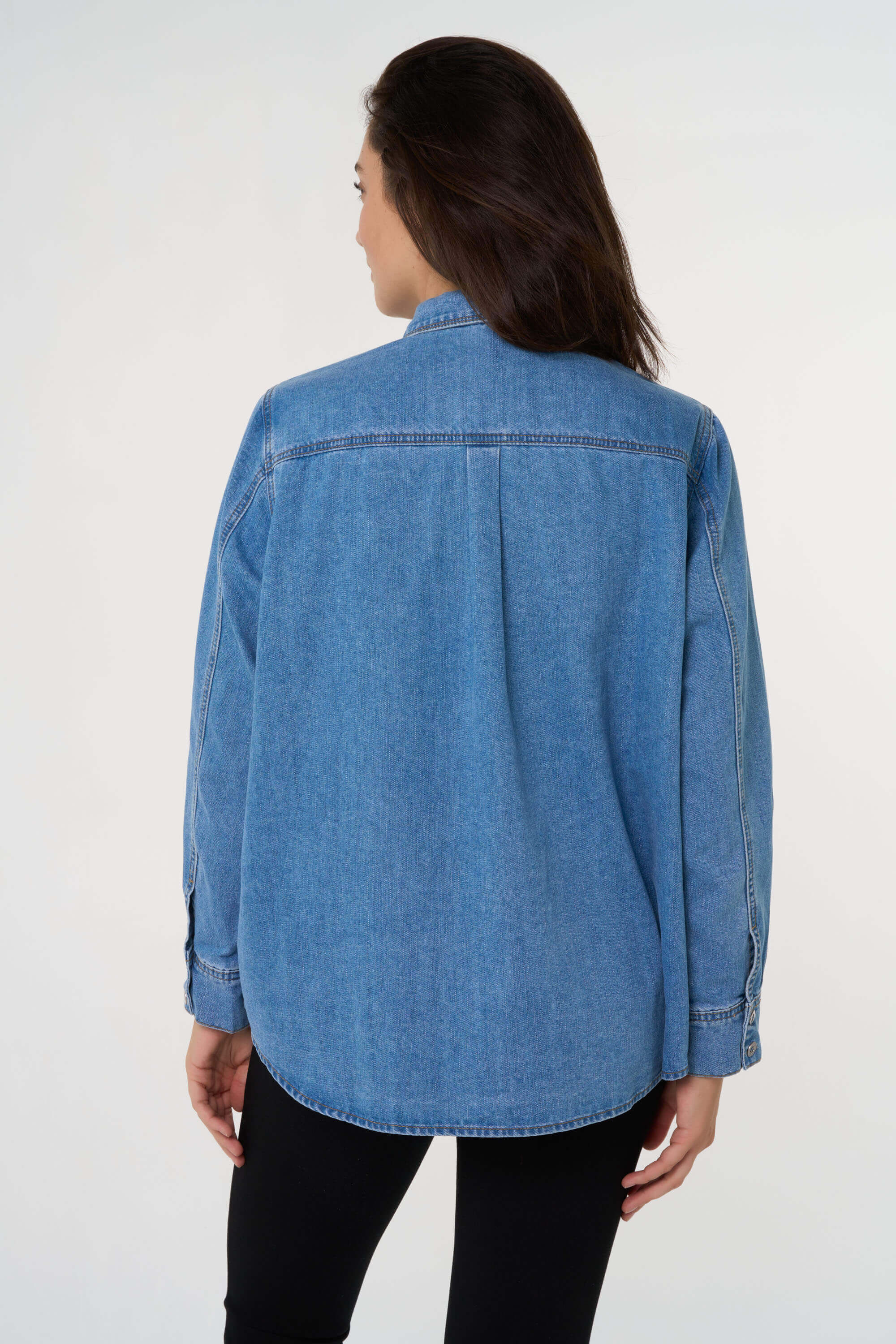 Denim blouse image number 4