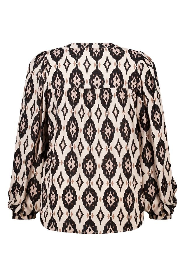 Blouse met print en klosjes image number 2