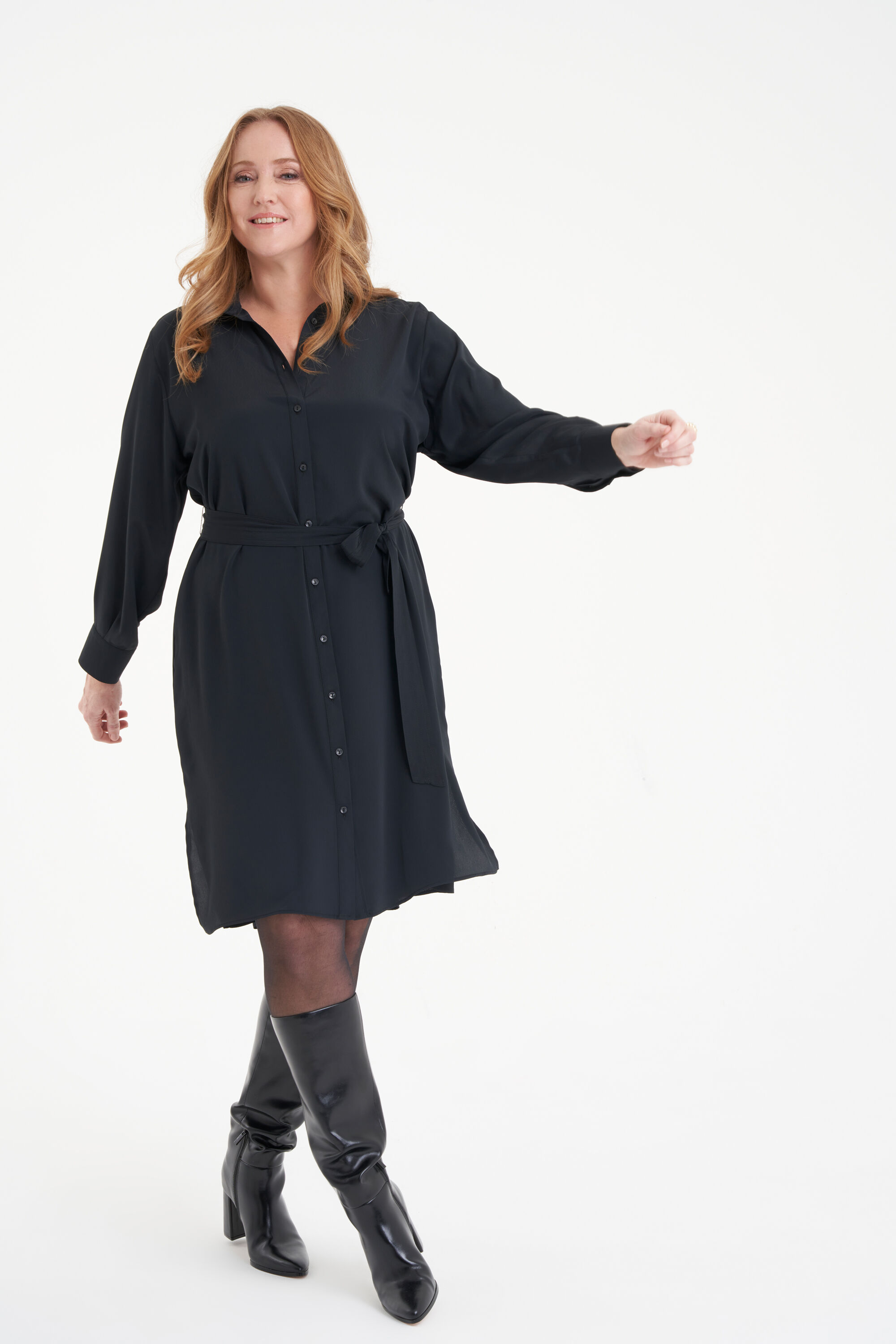 Blouse jurk met ceintuur image number 7