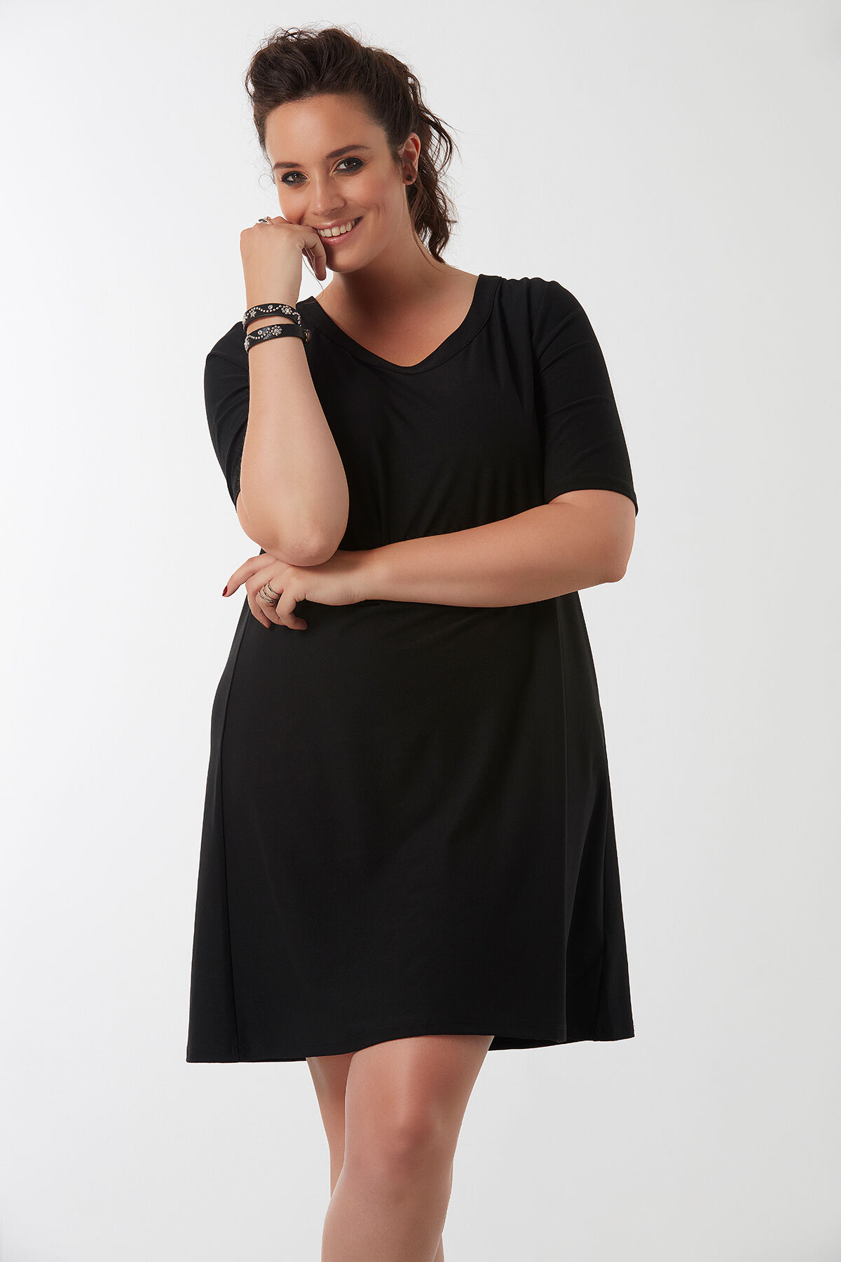 Jurk met metalen ring detail image number 3