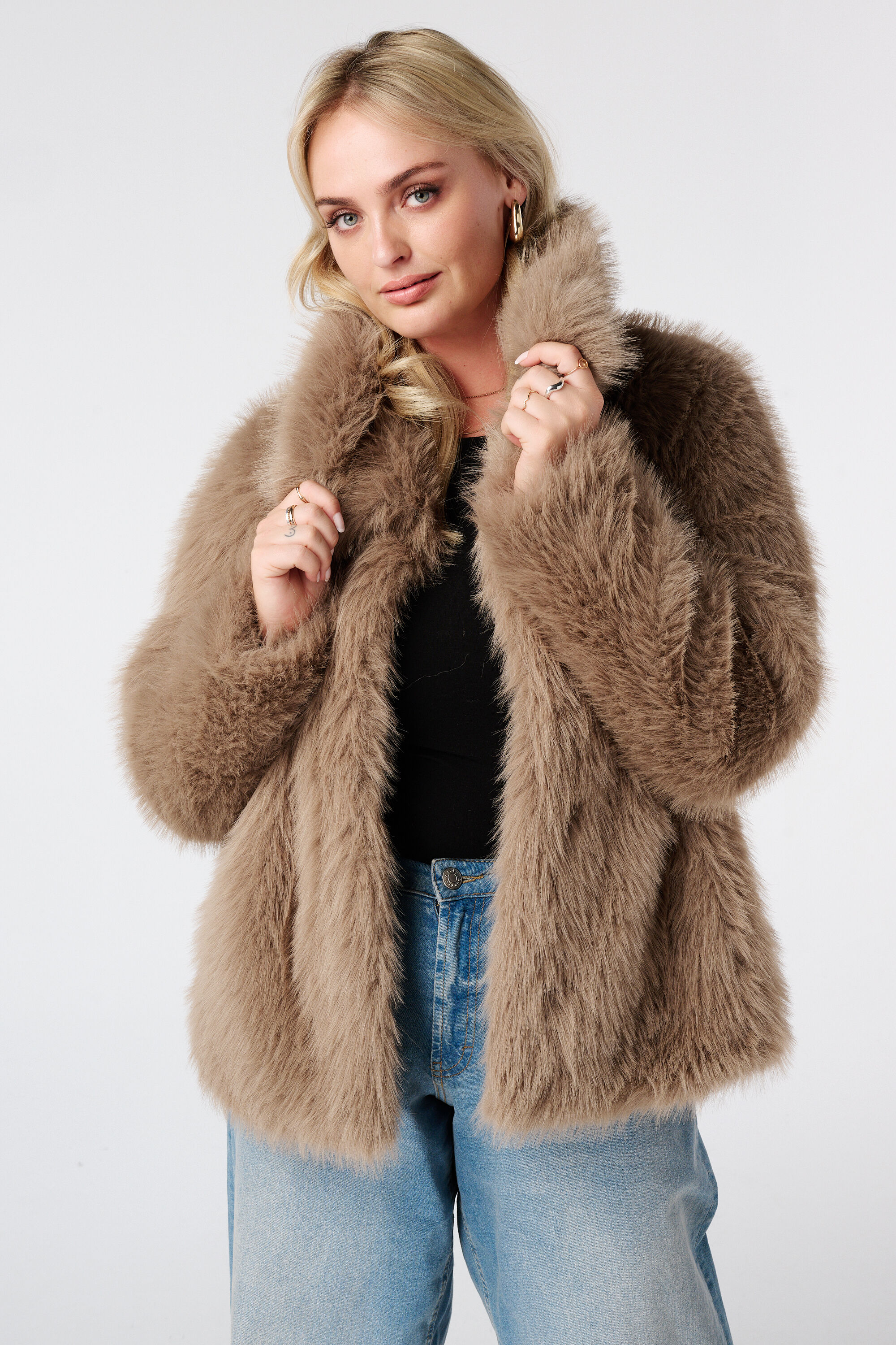 Faux fur jas