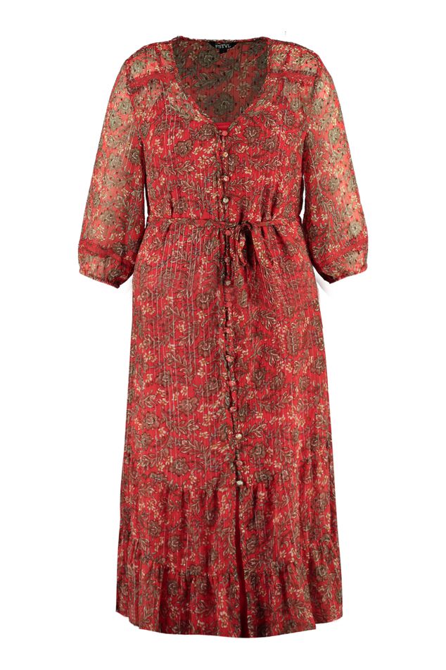 Lange jurk met bloemenprint image number 1