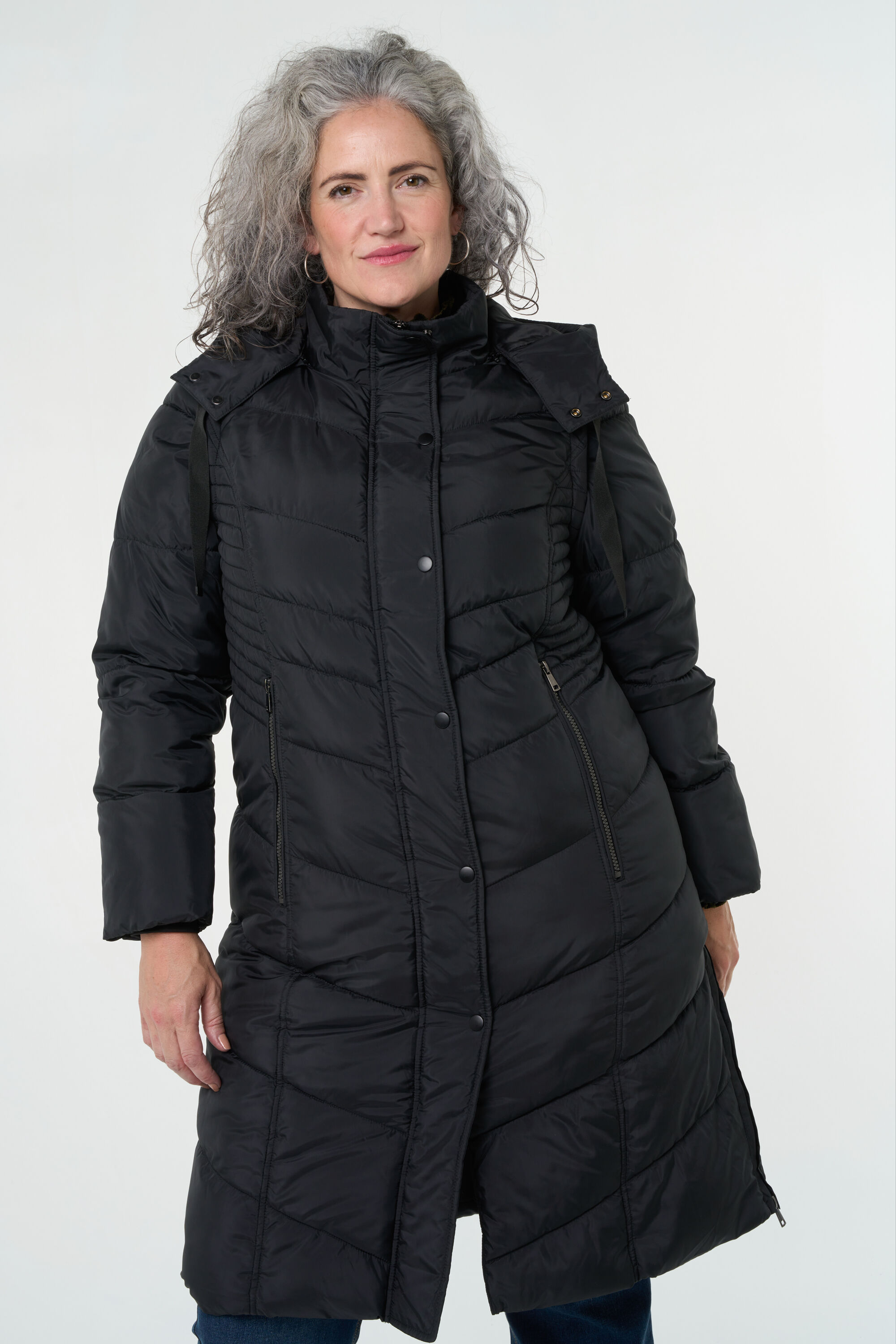 Lange gewatteerde jas image number 5