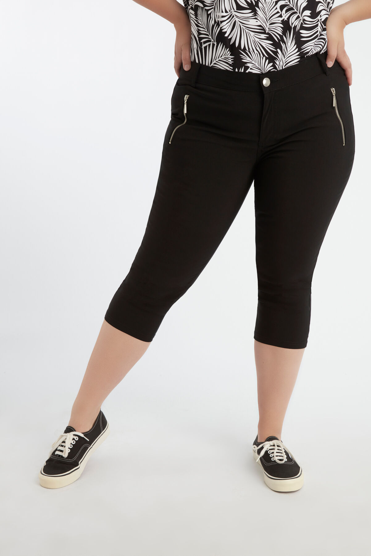 Capri broek met ritsjes image number 3