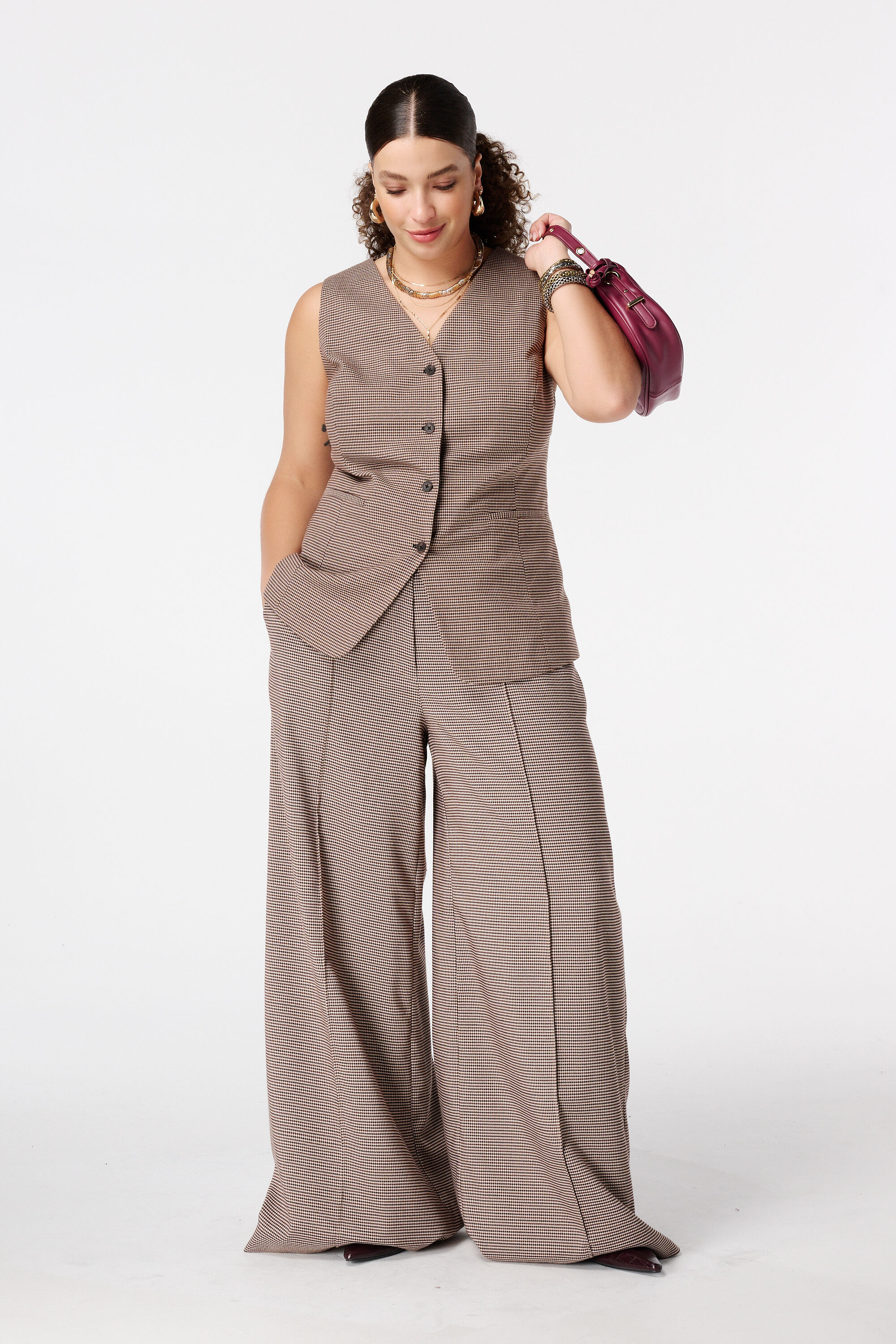 Wide leg broek met ceintuur image number 6