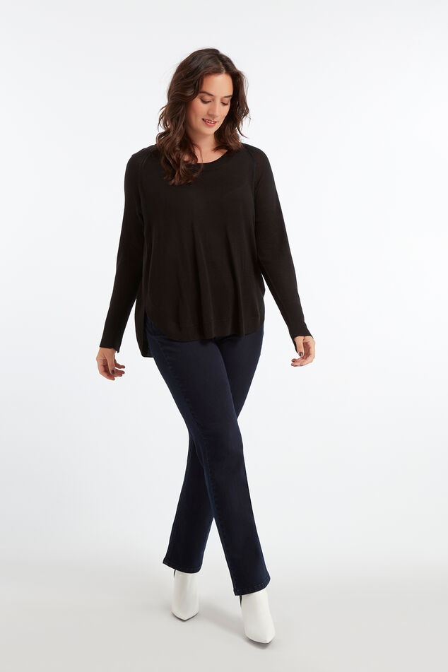 Dunne trui met ribpatroon image number 3