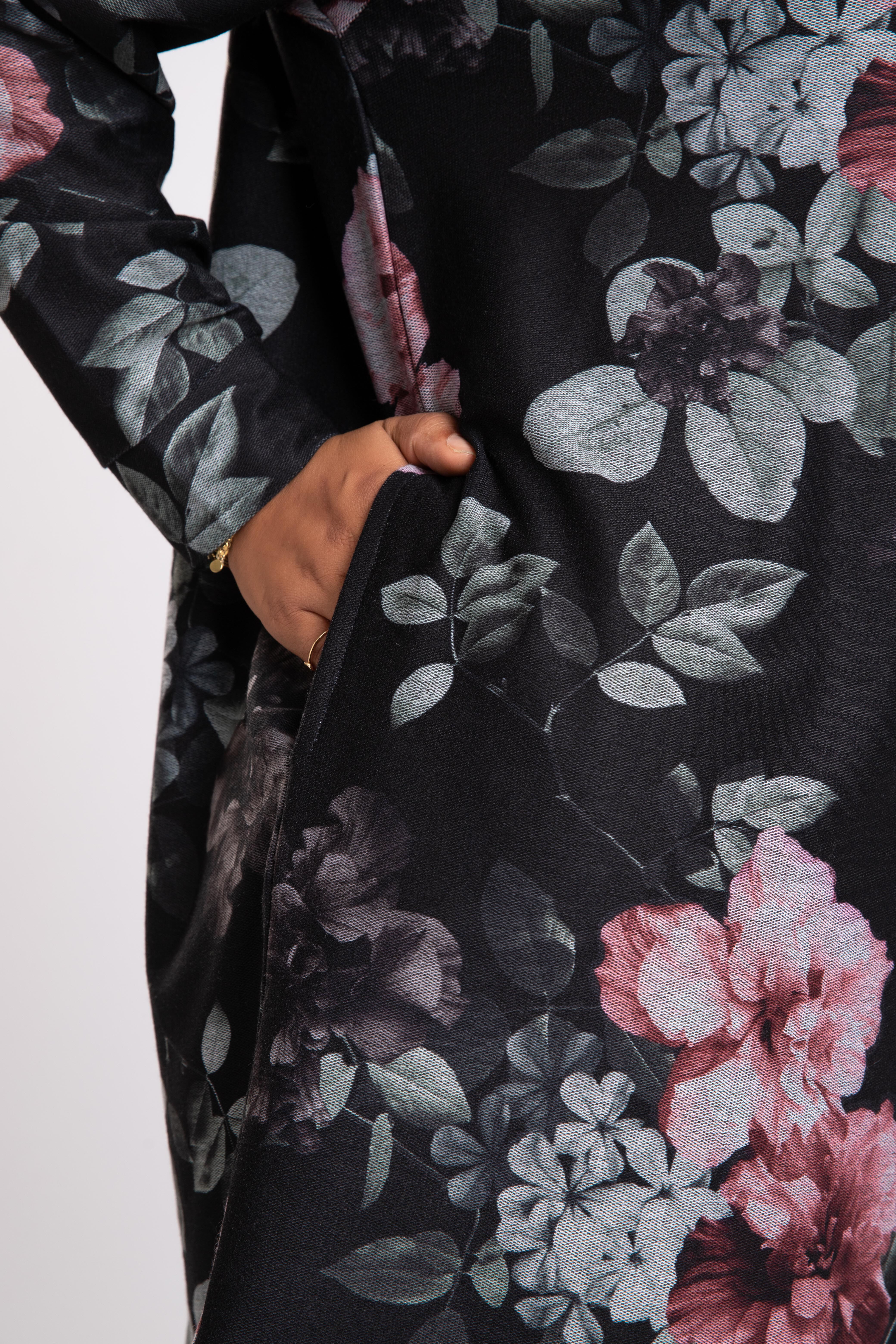 Sweater jurk met bloemenprint image number 6