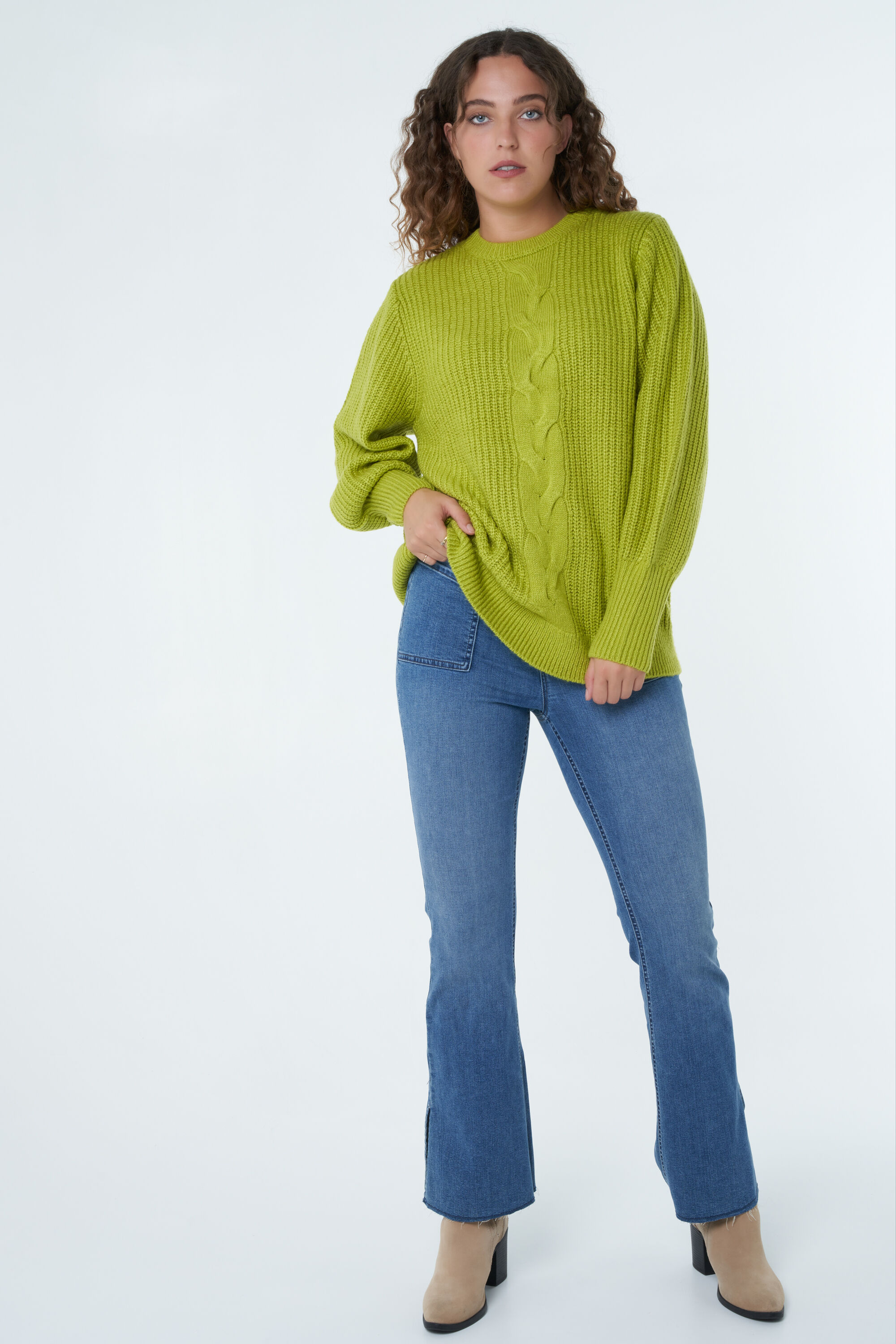 Lime groene trui dames clearance