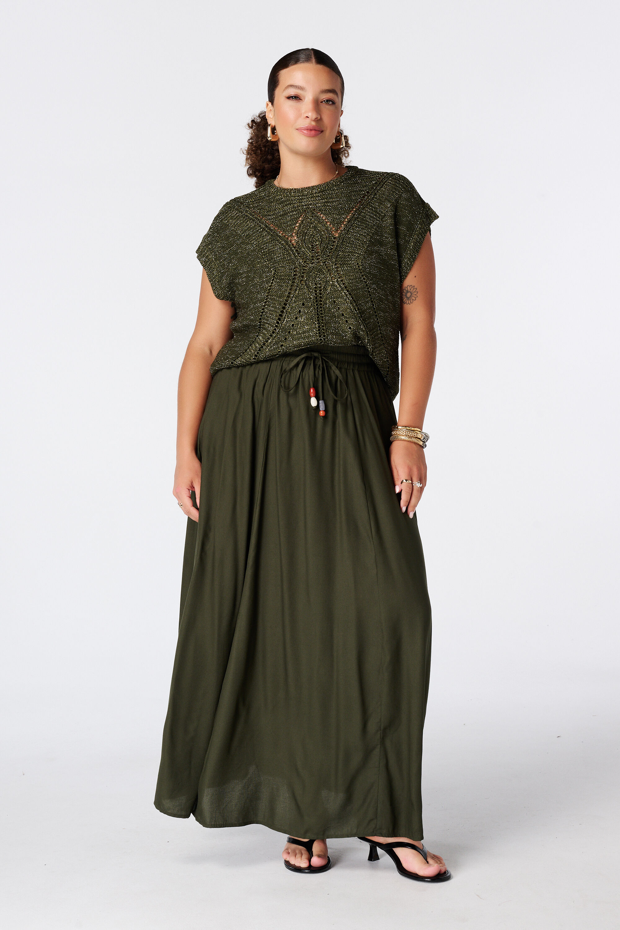 Maxi rok met elastische taille