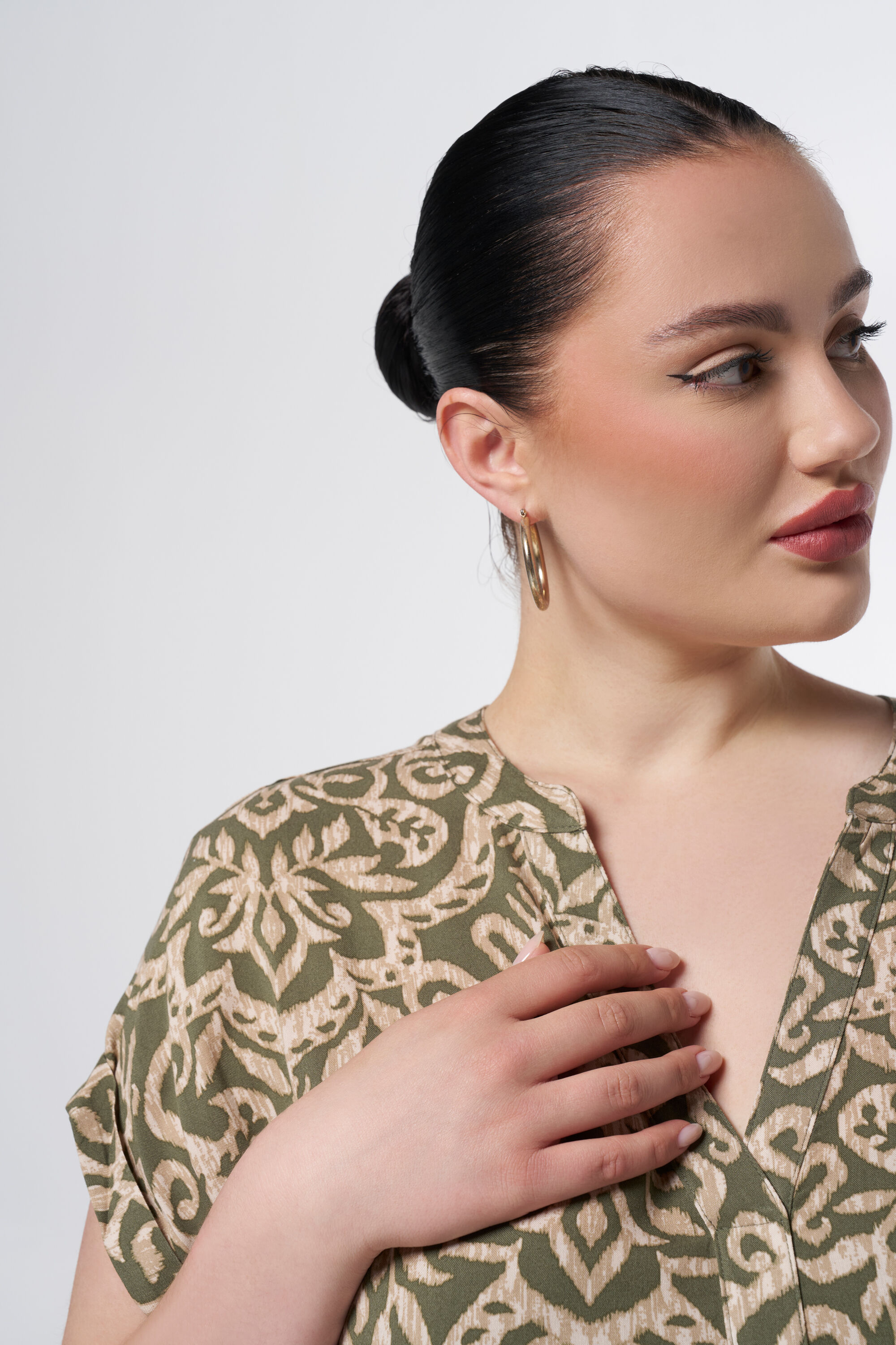 Ruimvallende jurk met print image number 4