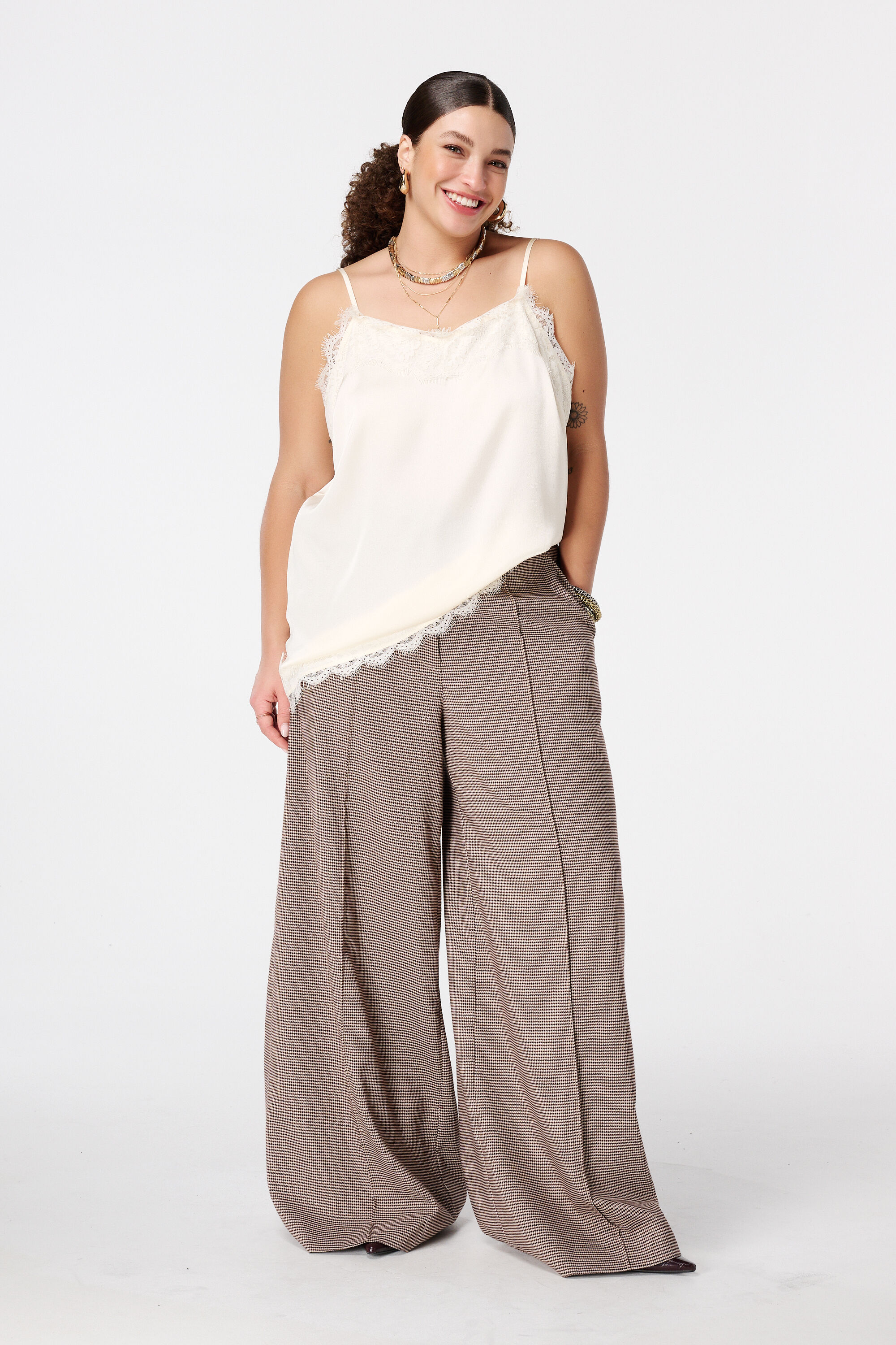 Spaghetti blouse met kant image number 5