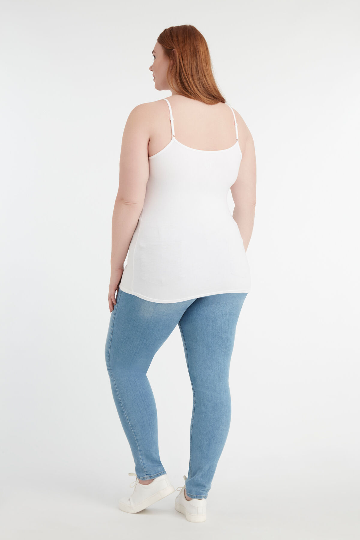 Katoenen top met spaghettibandjes image number 4