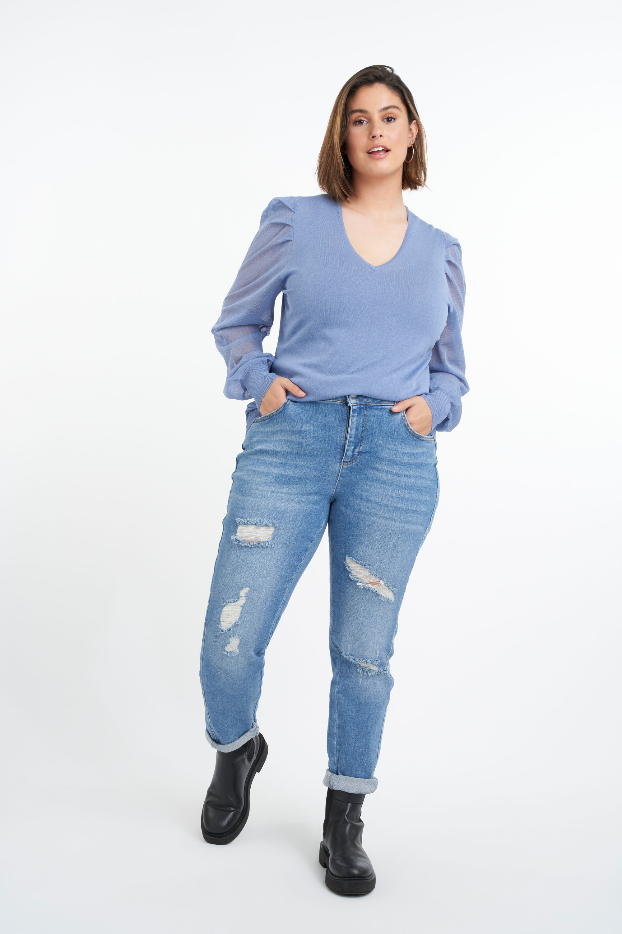 Trui met transparante mouwen image number 5