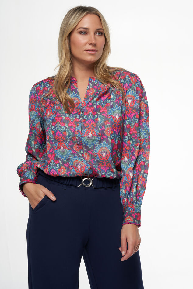 Satijnen blouse  met print image number 0