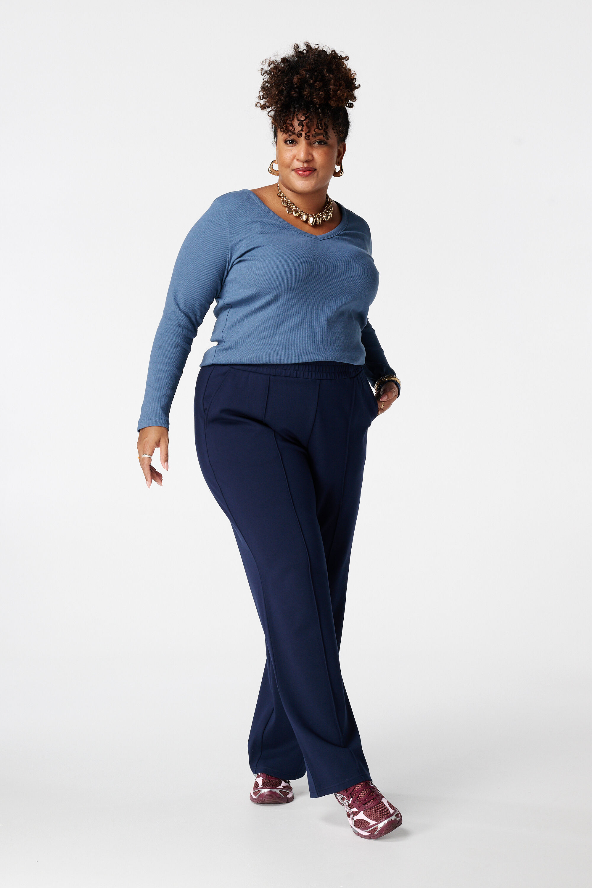 Geribde top met lange mouwen image number 5