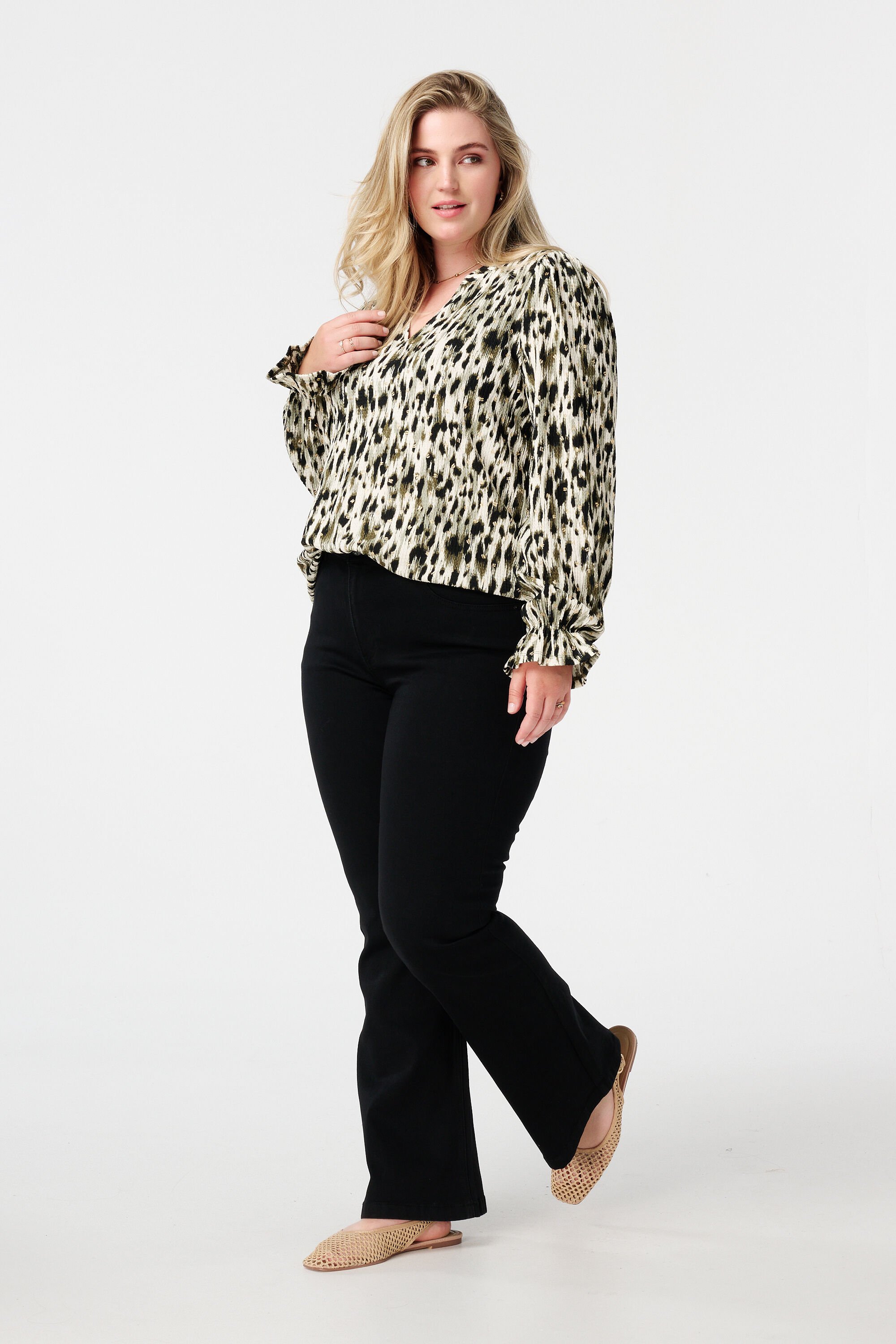 Top met print en stuctuur image number 5